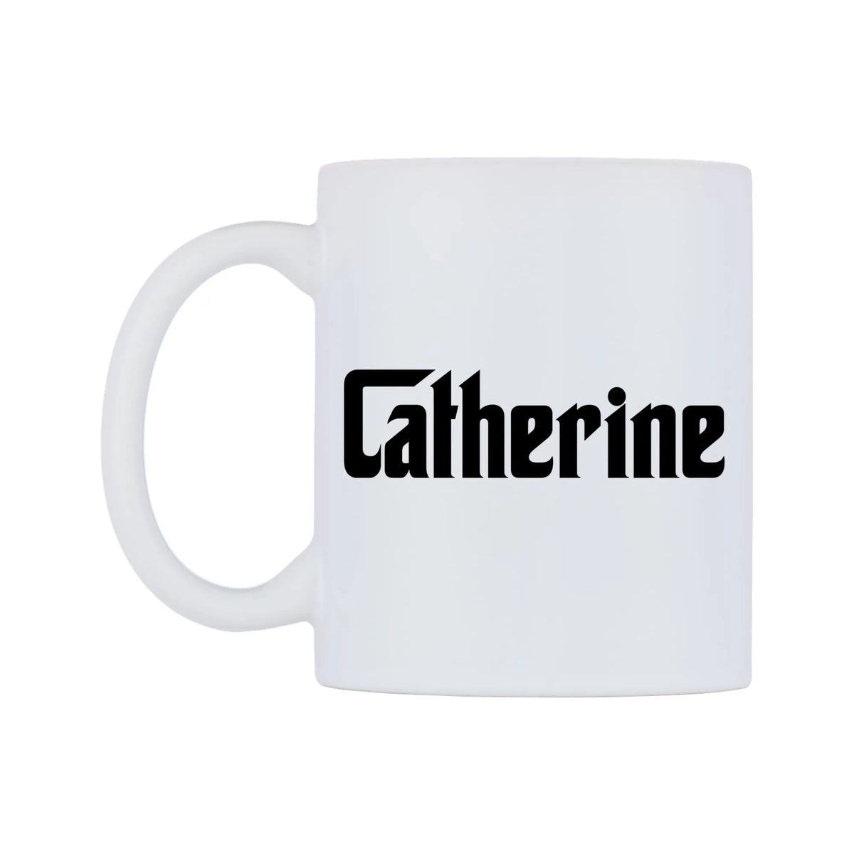 Catherine - Godfather Themed Mug — white 11oz gloss mug, right side, on a white background