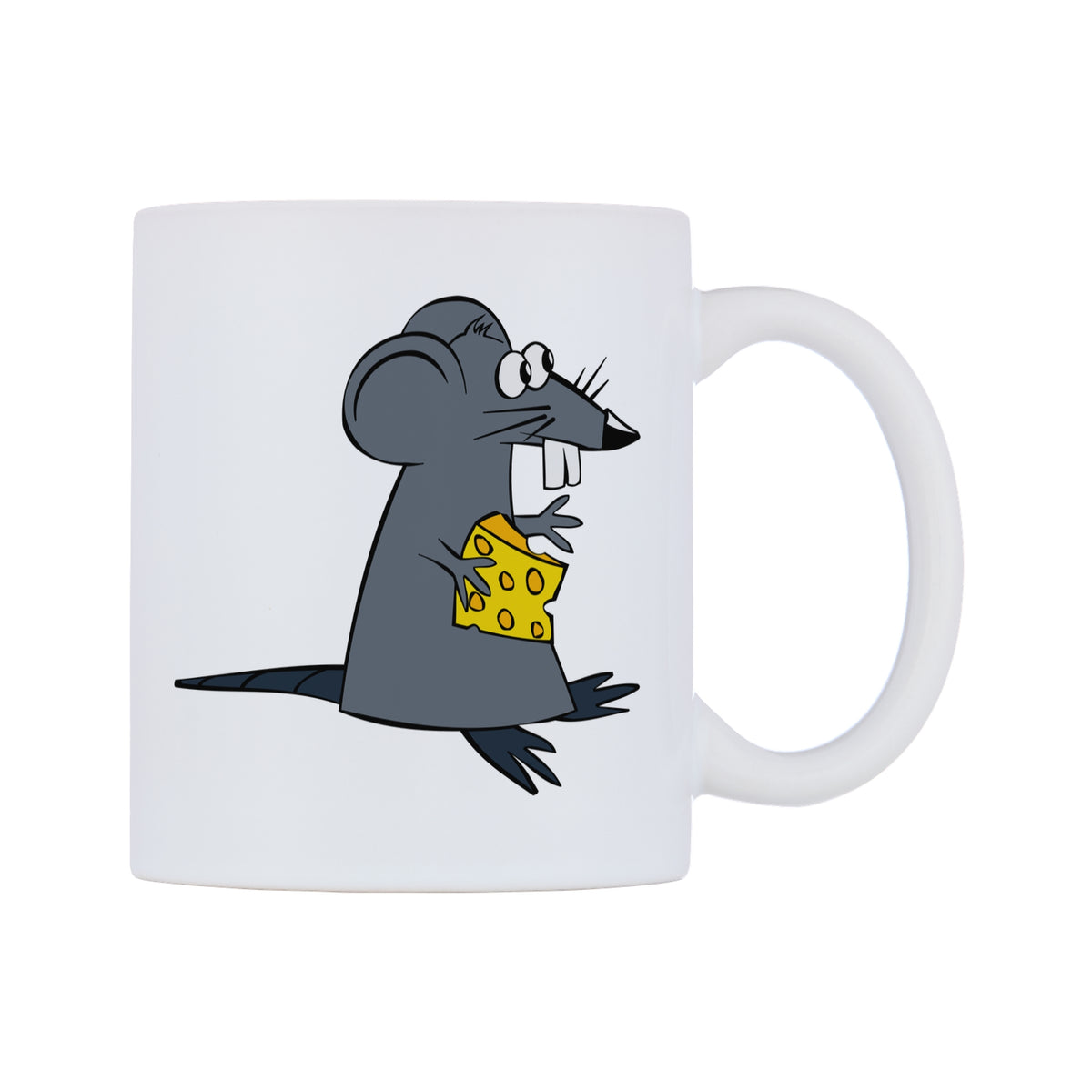 Cute Mouse Mug — white 11oz gloss mug, left side, on a white background