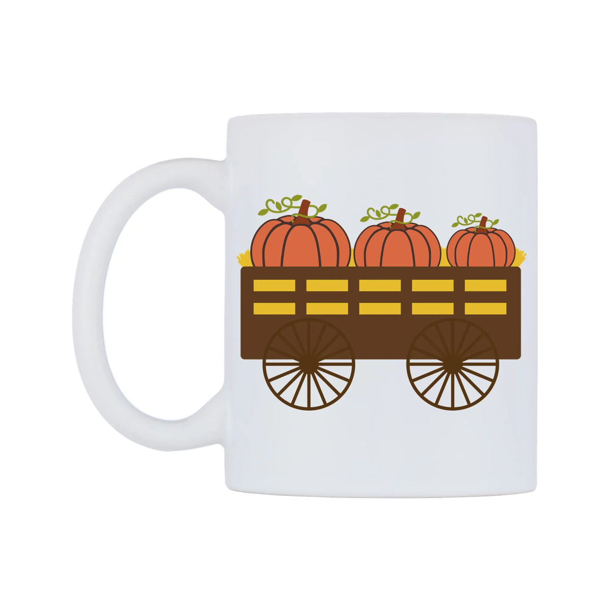 Pumpkin Wagon - Layers Together Mug — mug, right side, on a white background