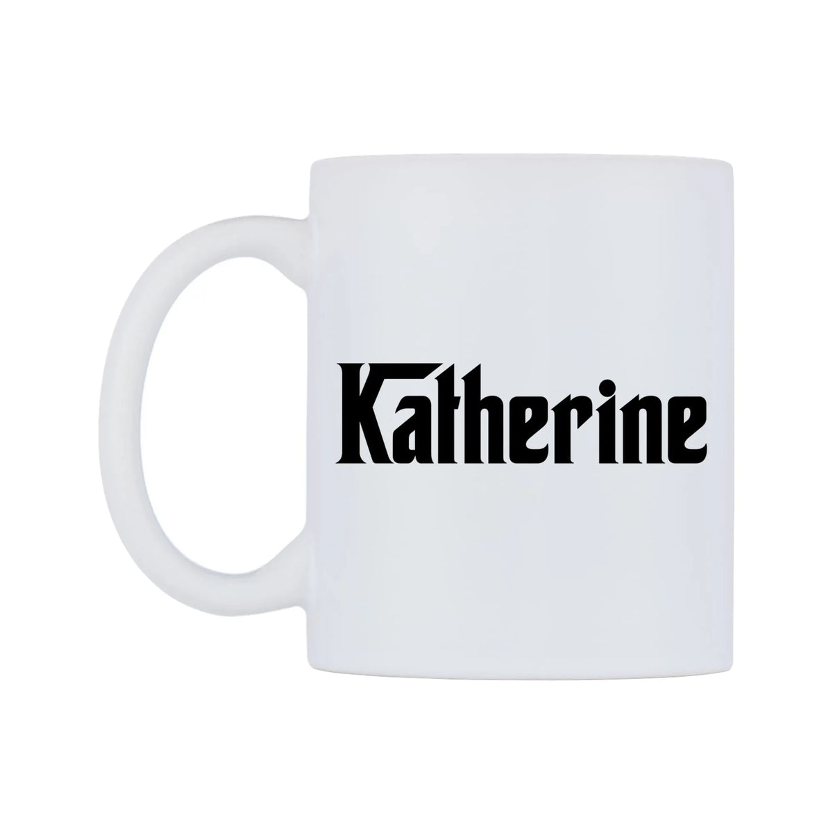 Katherine - Godfather Themed Mug — white 11oz gloss mug, right side, on a white background