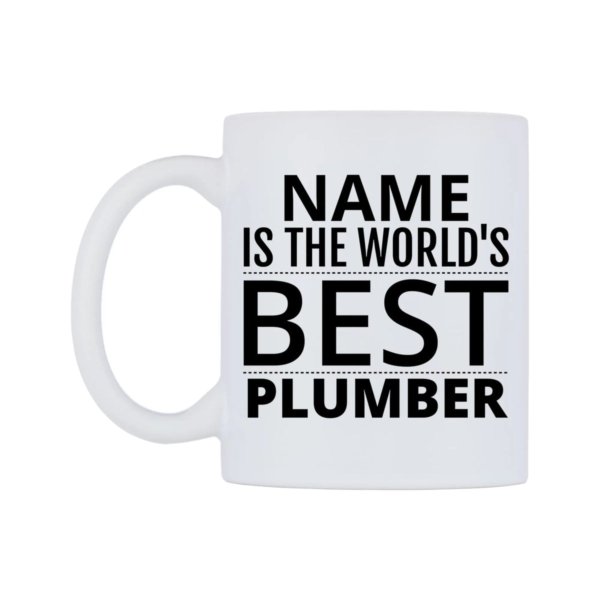 World's Best Personalised Mug — white 11oz gloss mug, right side, on a white background