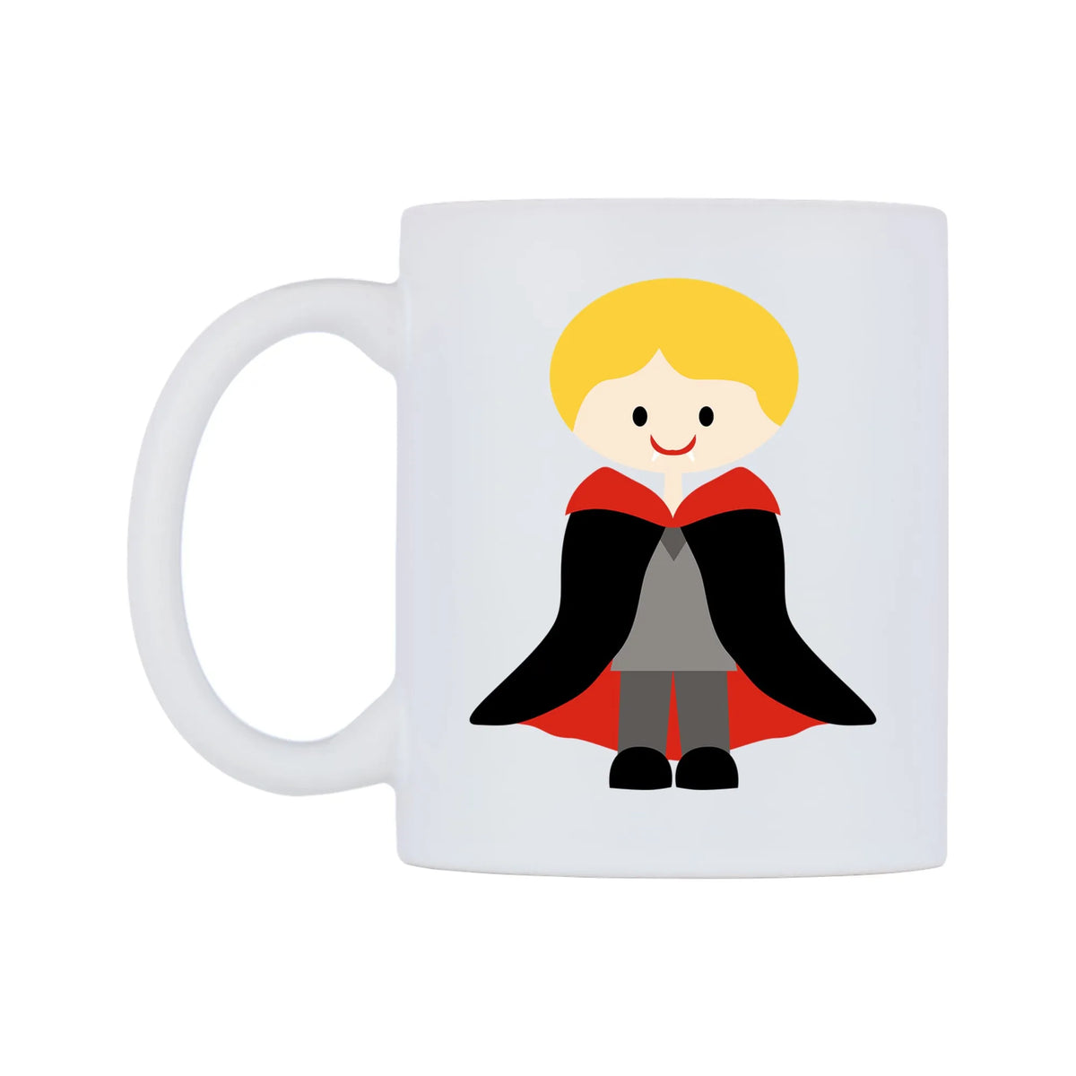 Mini Vampire with Blonde Hair Mug — mug, right side, on a white background