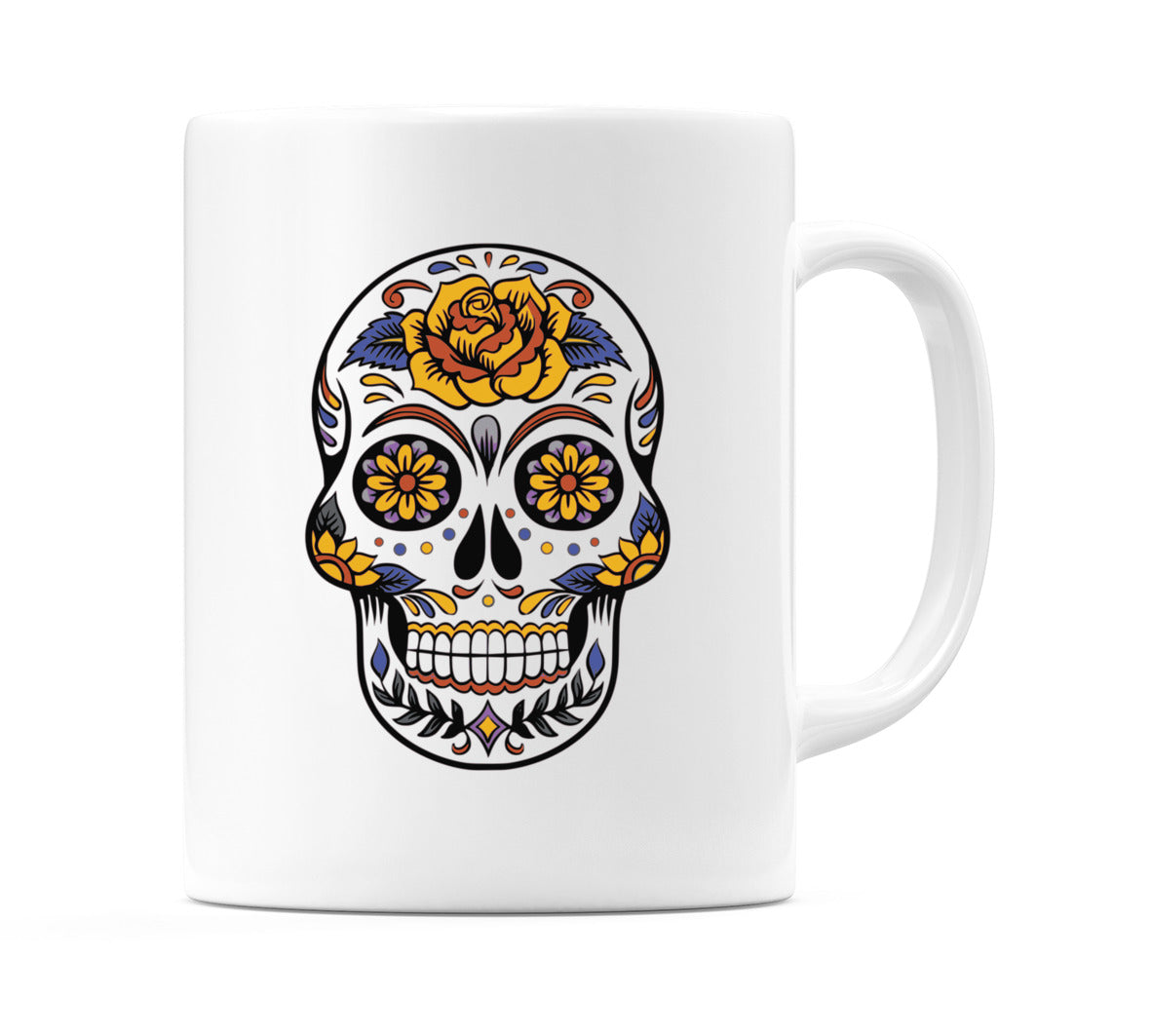Colour Flower Skull Mug