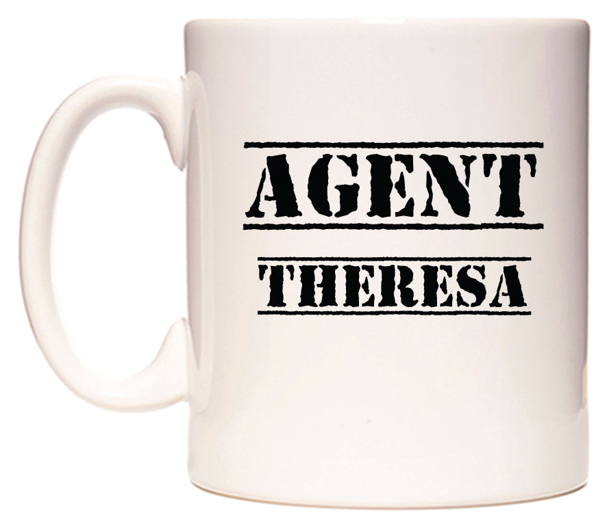 This mug features Agent Theresa