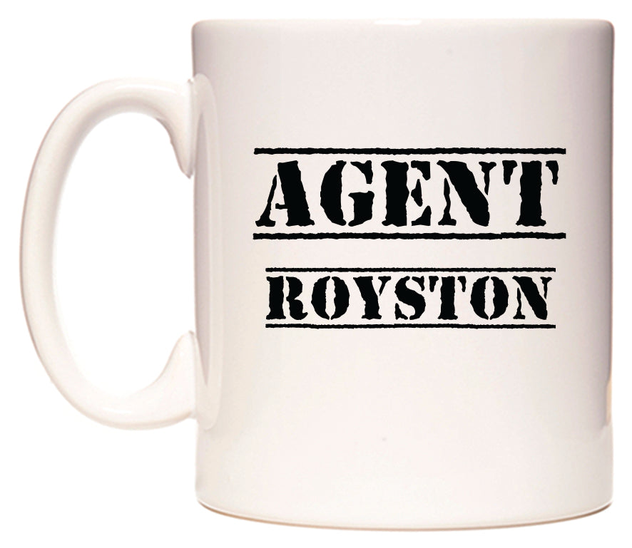 This mug features Agent Royston