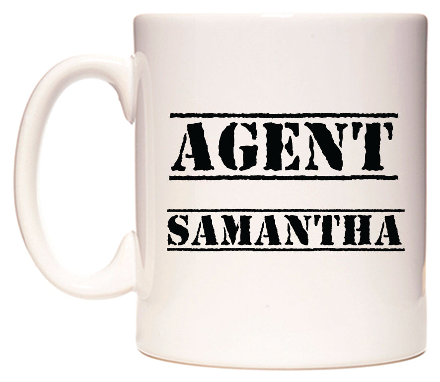 This mug features Agent Samantha