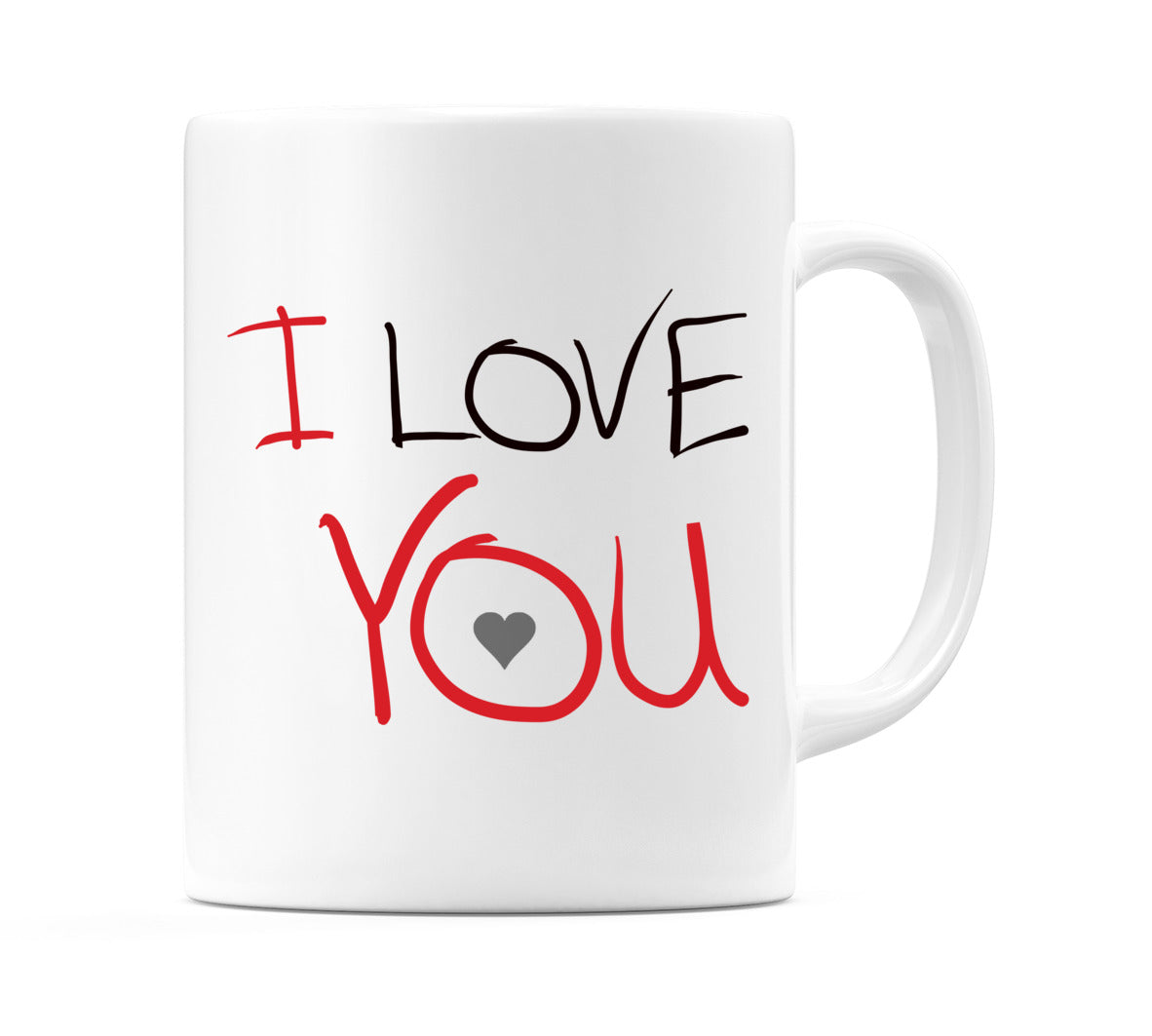 I Love You (With Grey Heart) Mug