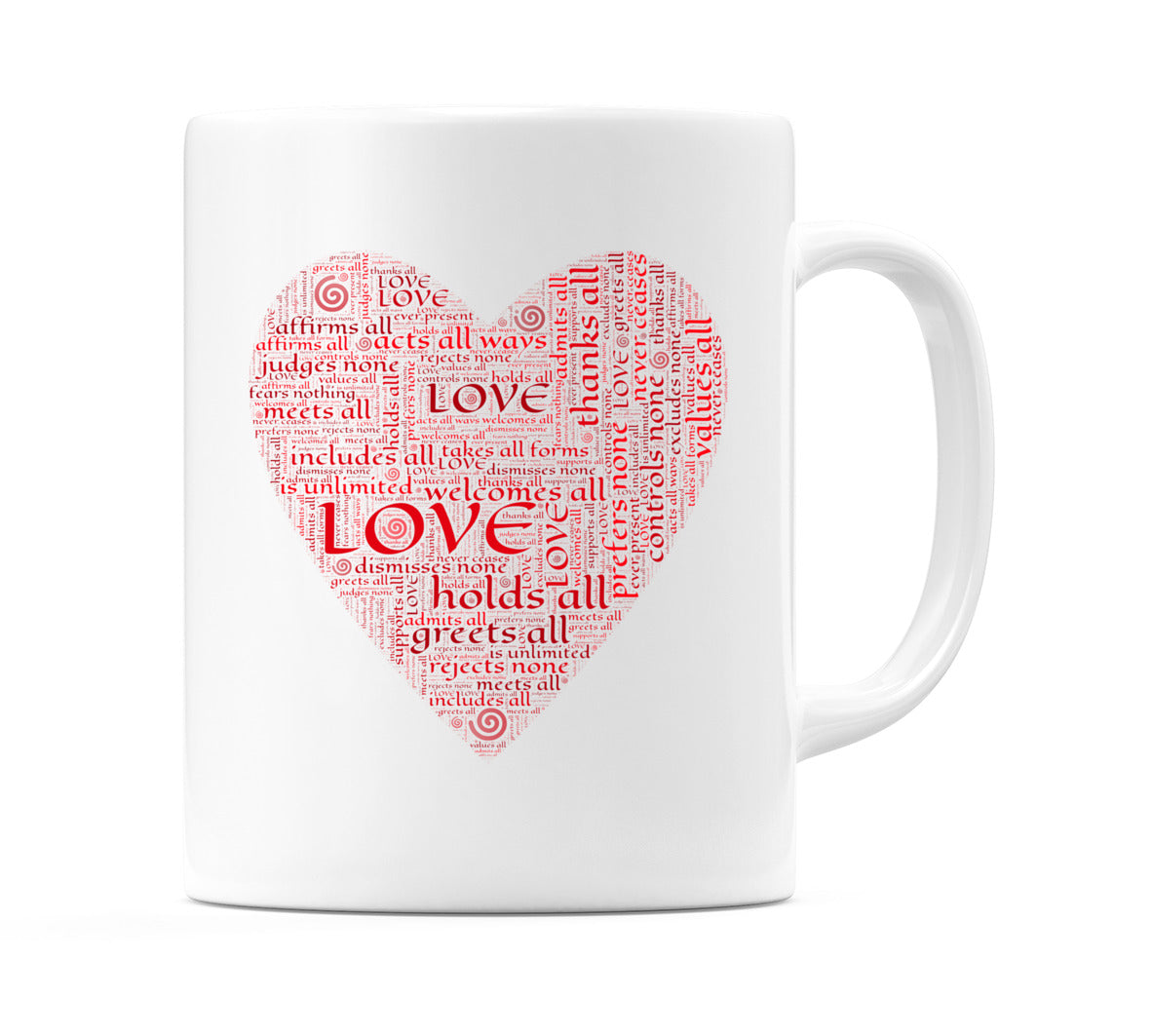 Heart Text Mug