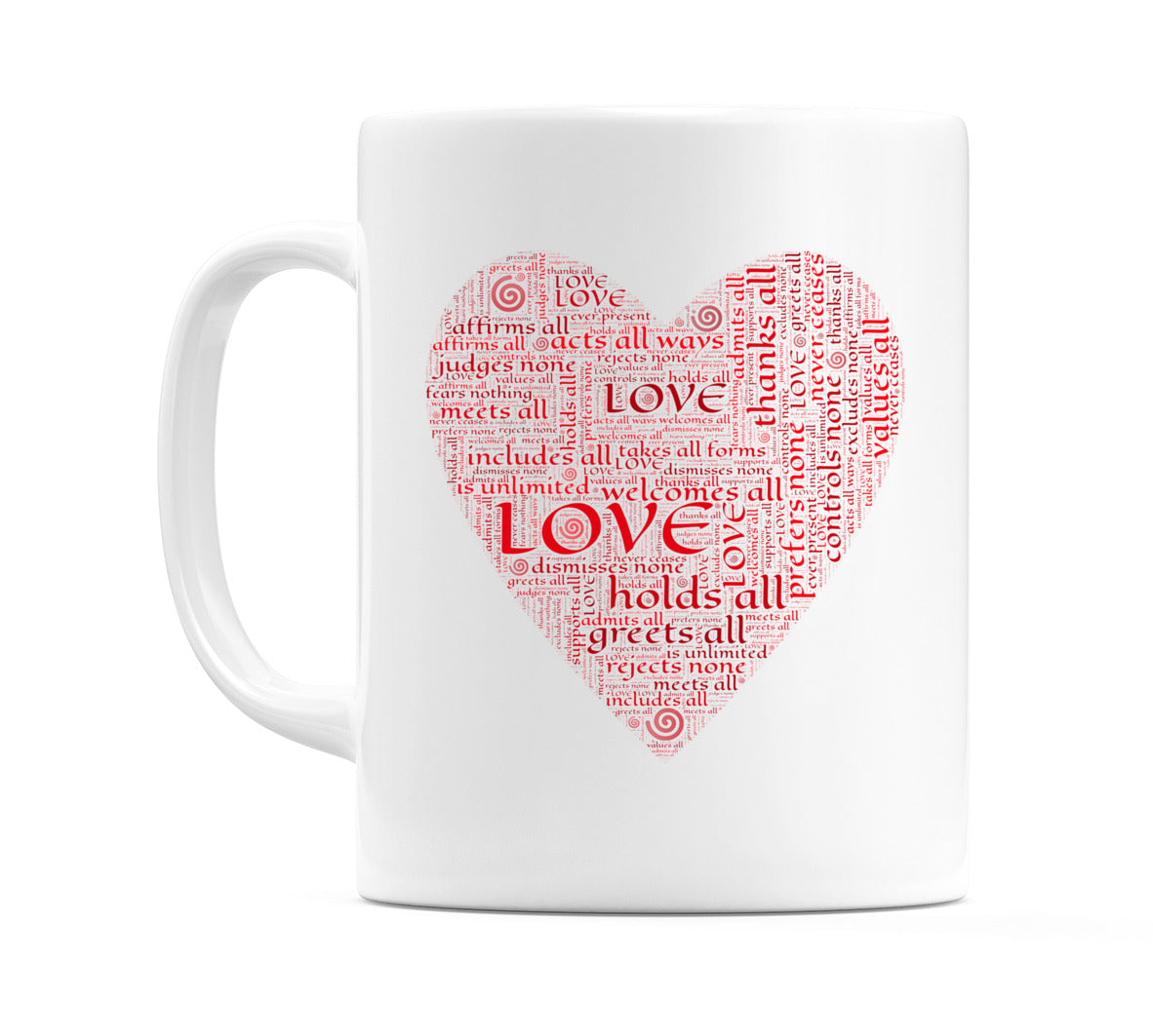 Heart Text Mug