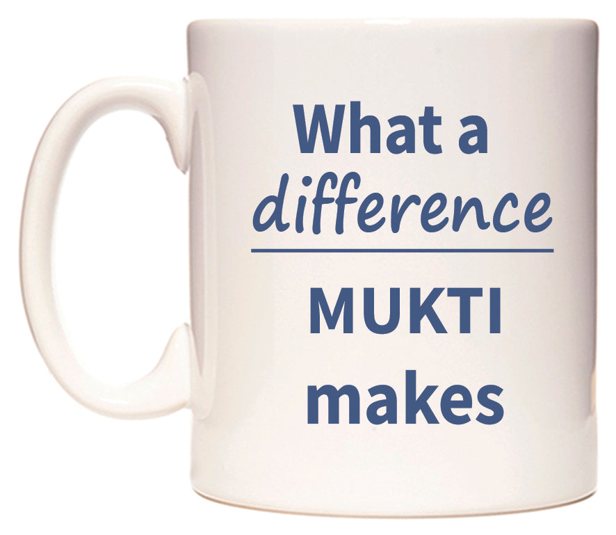 What a difference MUKTI makes Mug