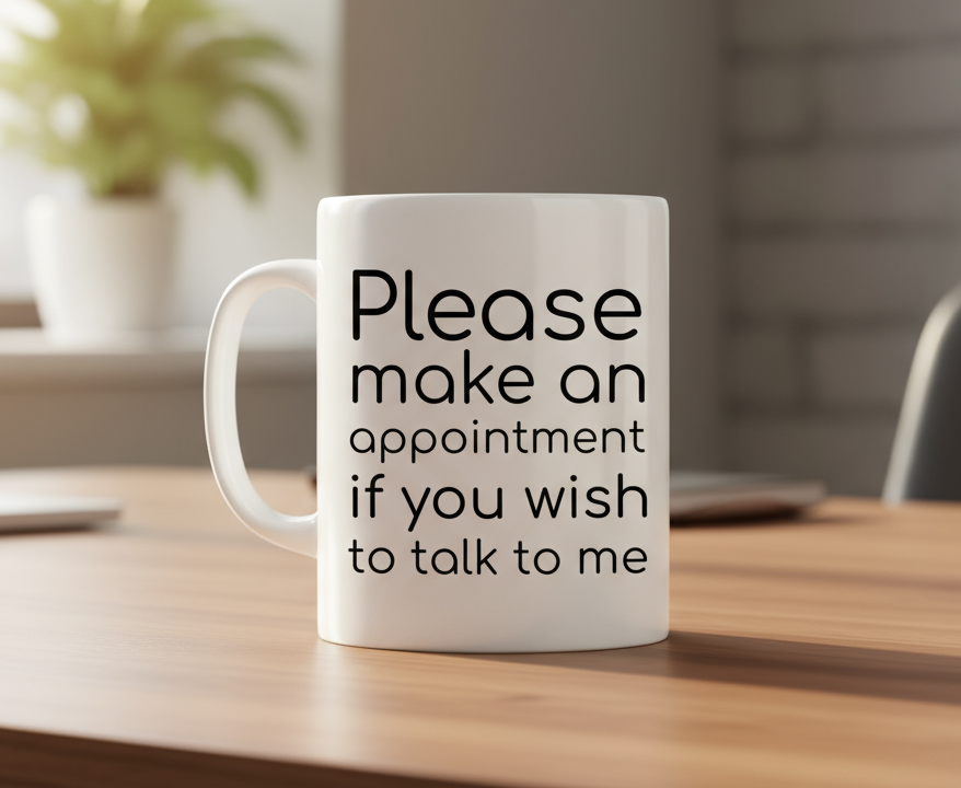 Please make an appointment if you wish to talk to me