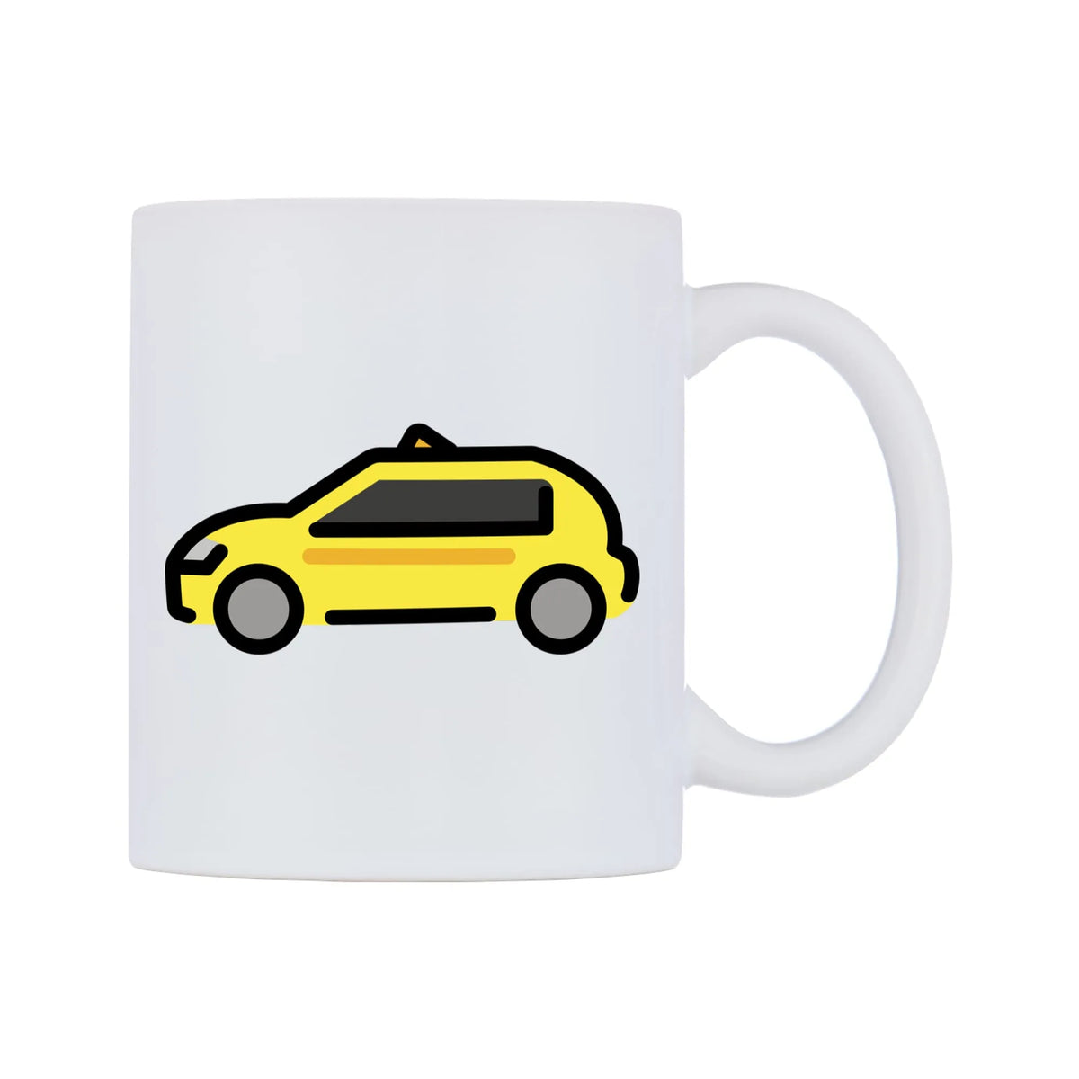 Taxi Emoji Mug — mug, left side, on a white background