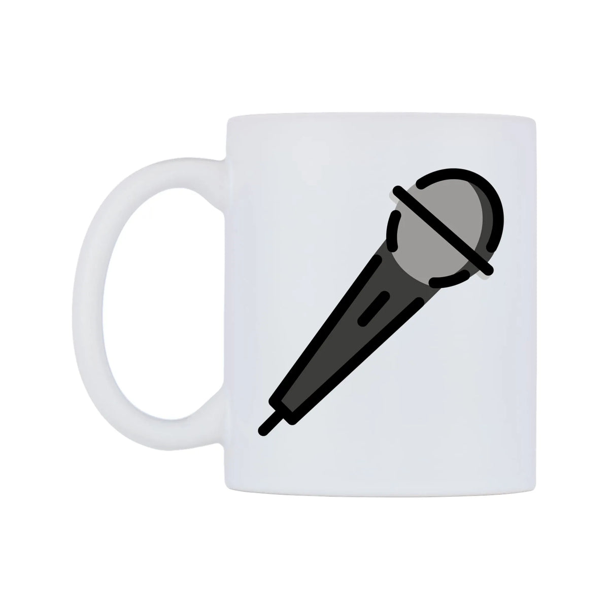 Microphone Emoji Mug — mug, right side, on a white background