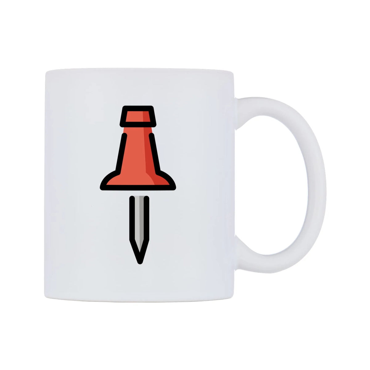 Pushpin Emoji Mug — mug, left side, on a white background