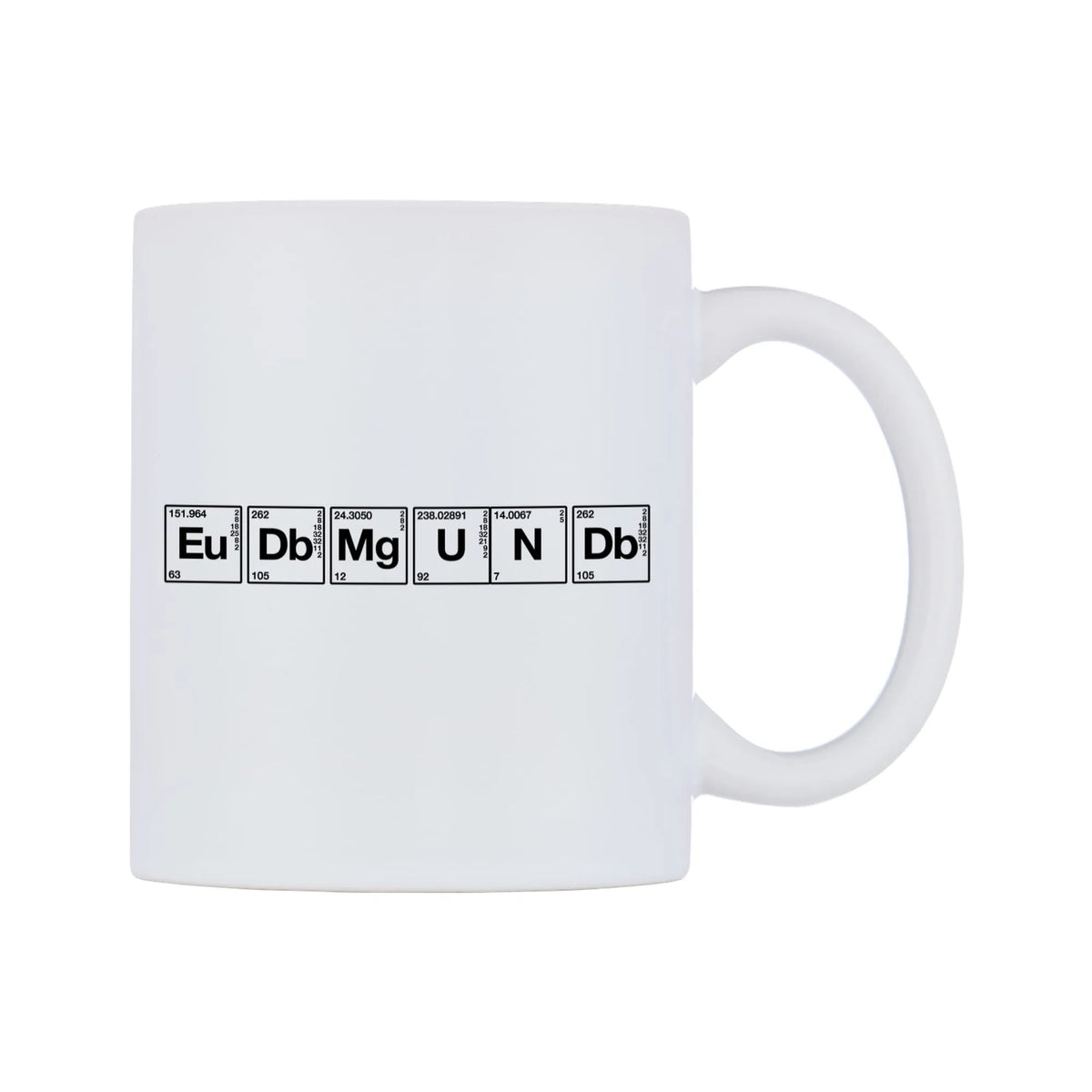 Edmund - Chemistry Themed Mug — mug, left side, on a white background