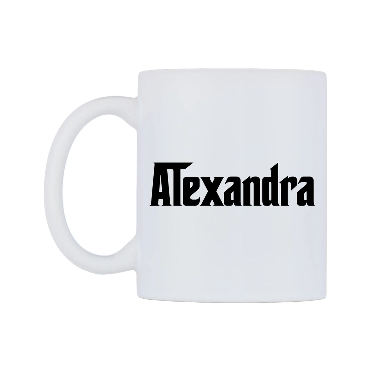 Alexandra - Godfather Themed Mug — white 11oz gloss mug, right side, on a white background