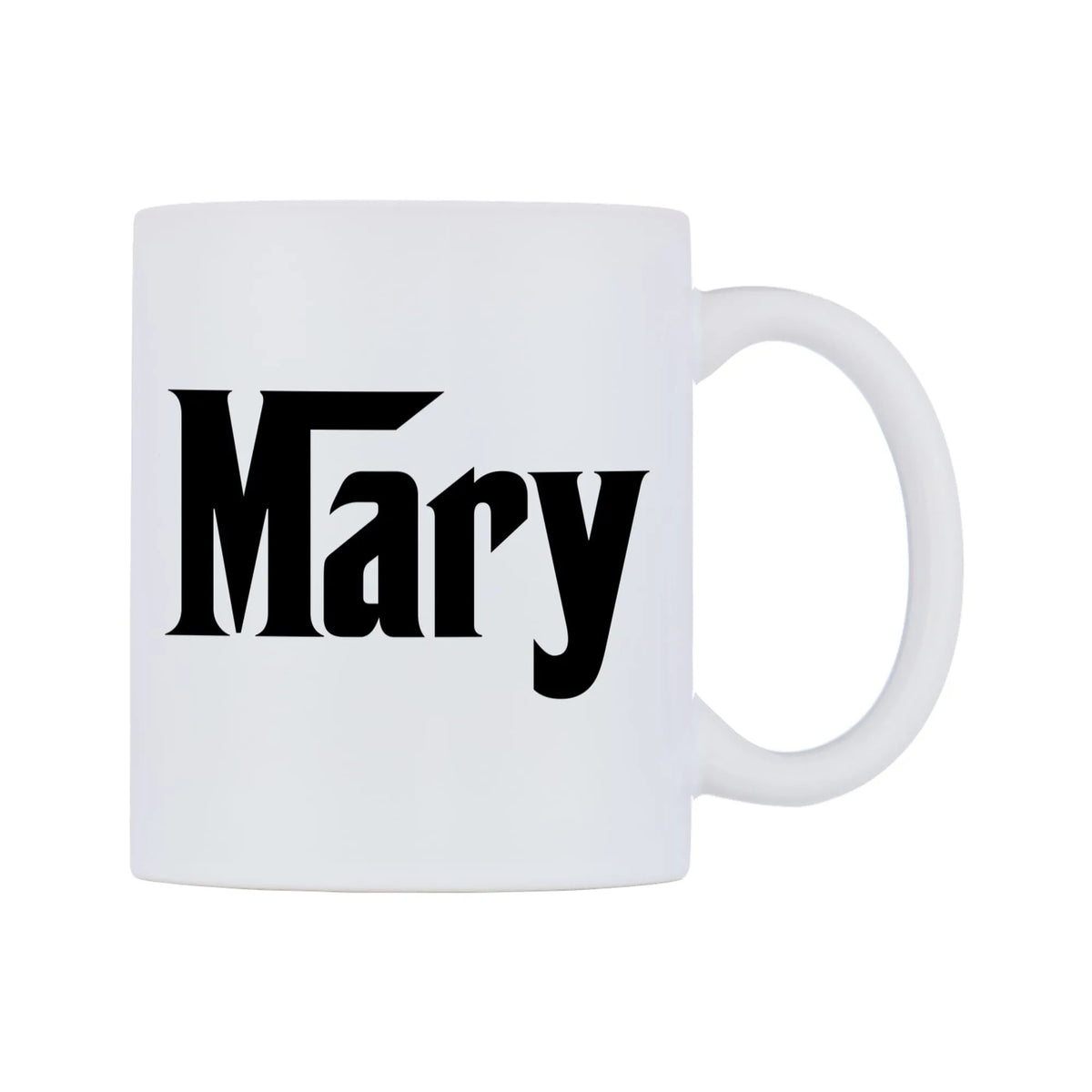 Mary - Godfather Themed Mug — white 11oz gloss mug, left side, on a white background