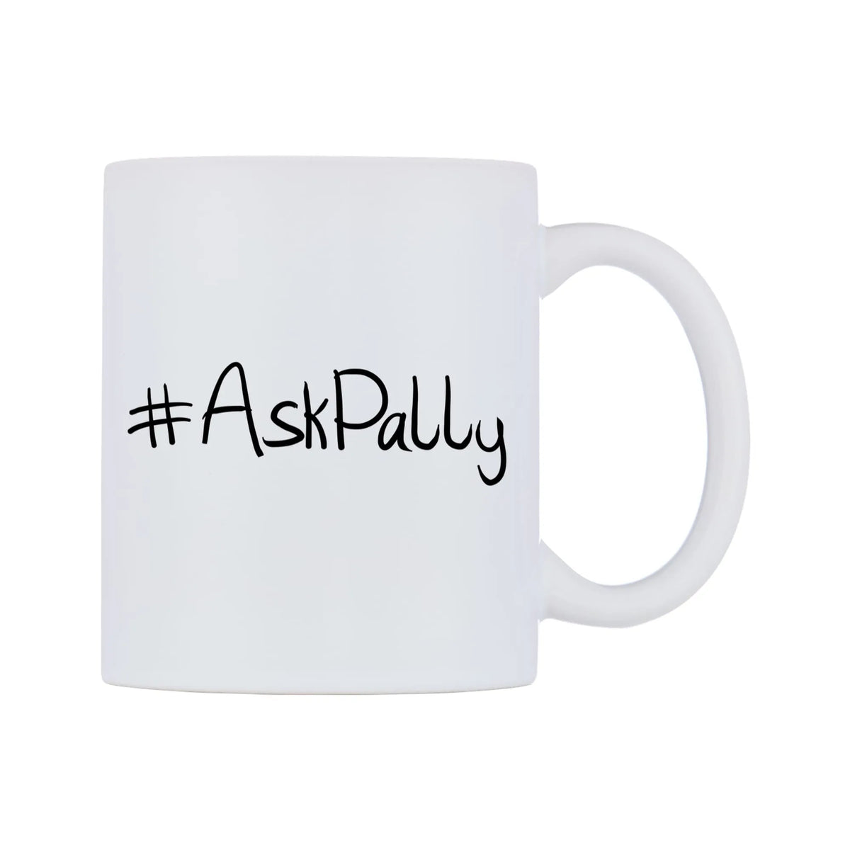 AskPally Mug — mug, left side, on a white background