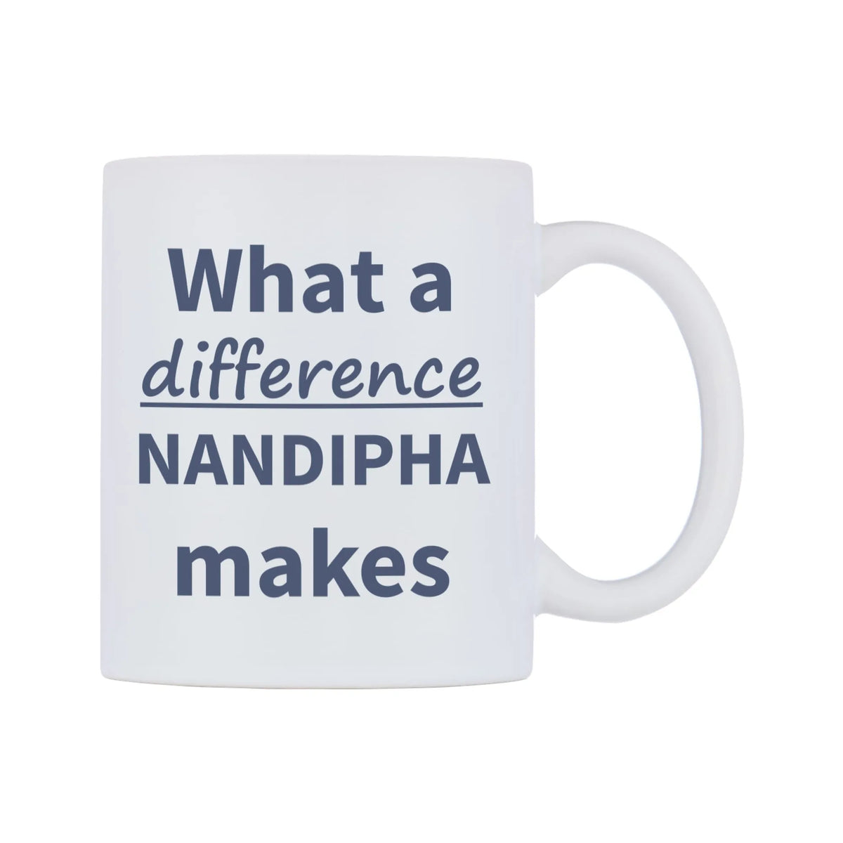 What a difference NANDIPHA makes Mug — mug, left side, on a white background