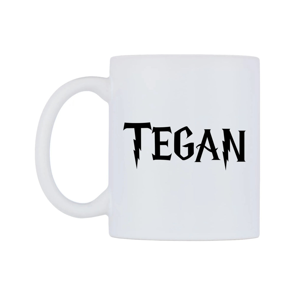 Tegan - Wizard Themed Mug — white 11oz gloss mug, right side, on a white background