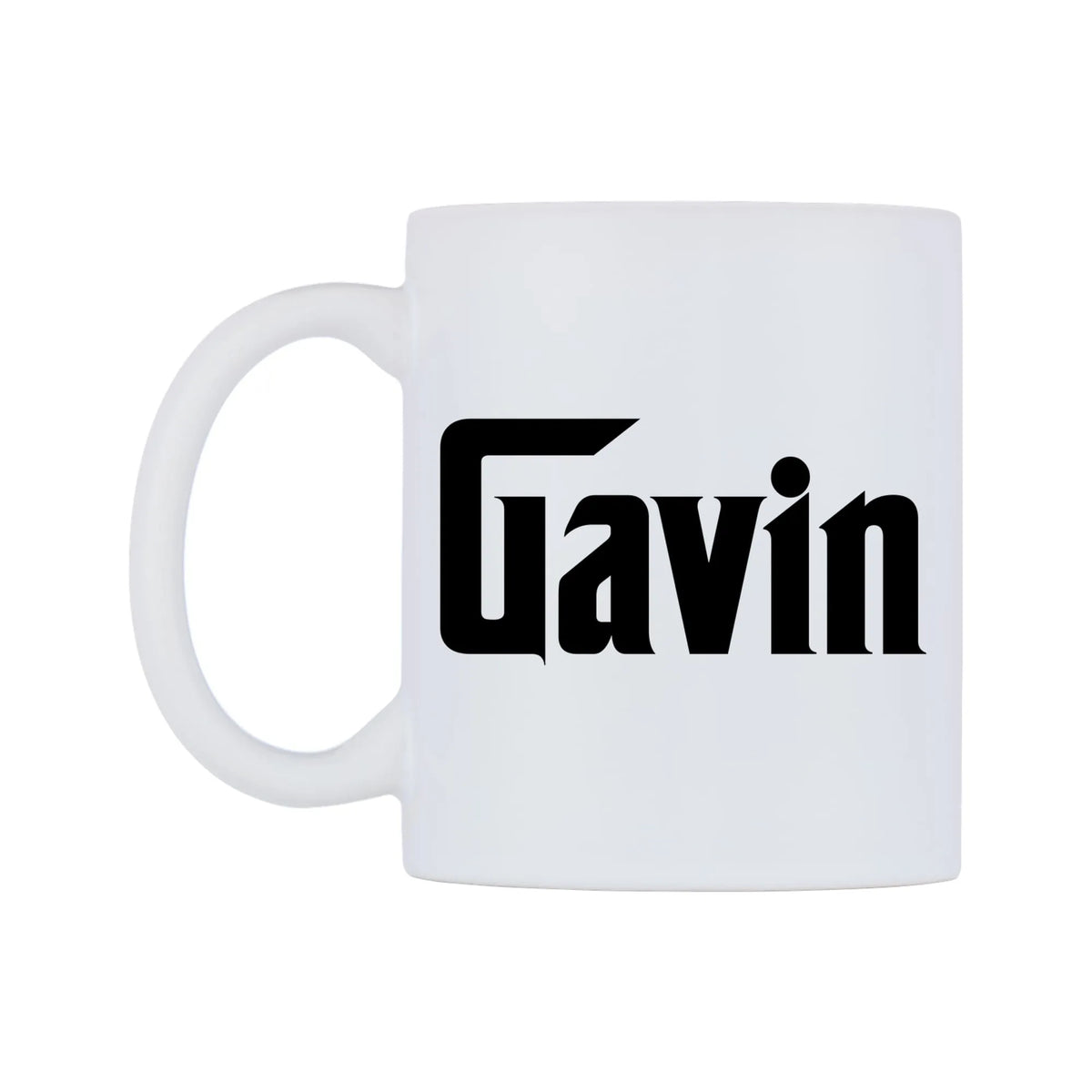 Gavin - Godfather Themed Mug — white 11oz gloss mug, right side, on a white background
