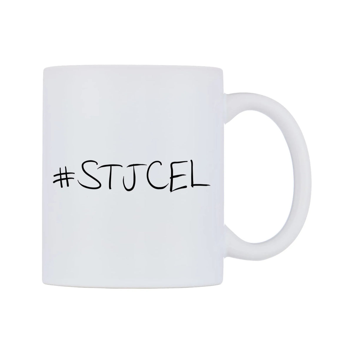 STJCEL Mug — mug, left side, on a white background