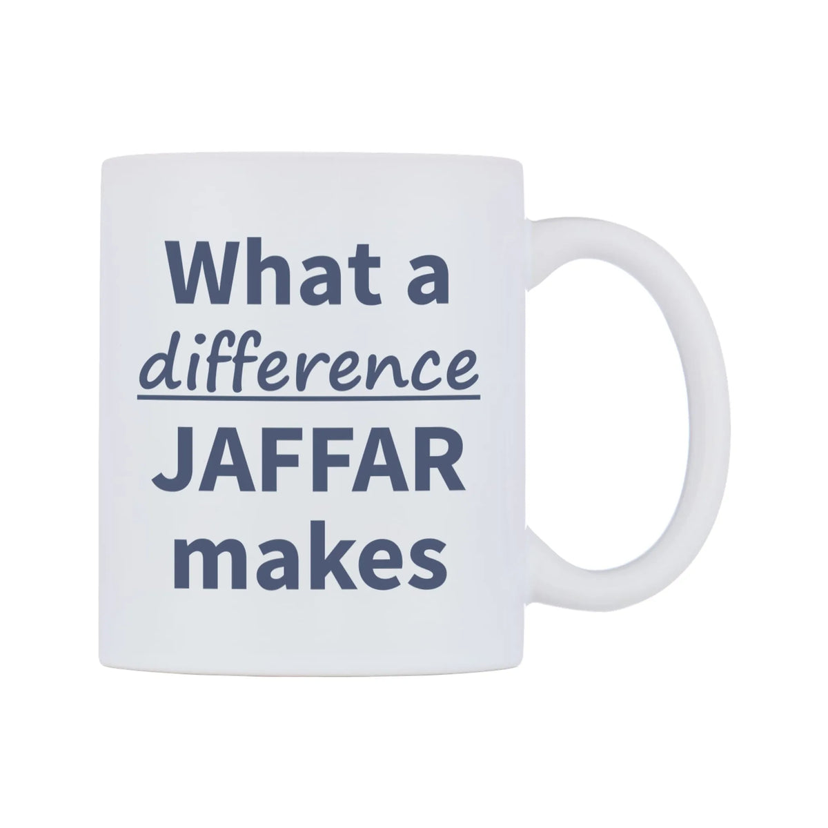 What a difference JAFFAR makes Mug — mug, left side, on a white background