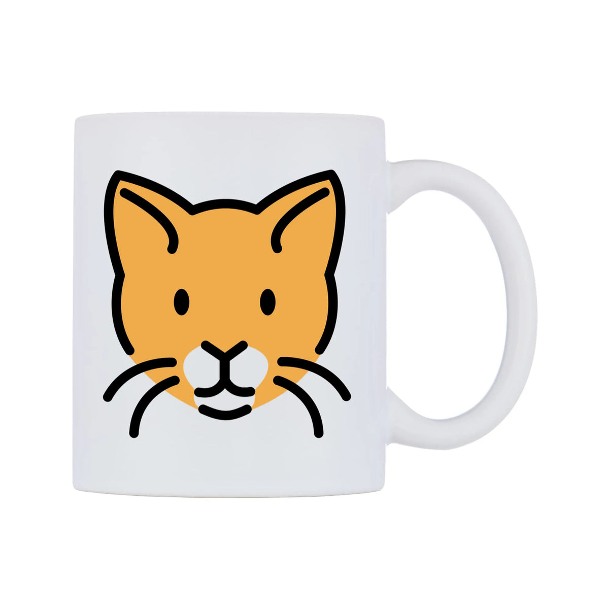Cat Face Emoji Mug — mug, left side, on a white background