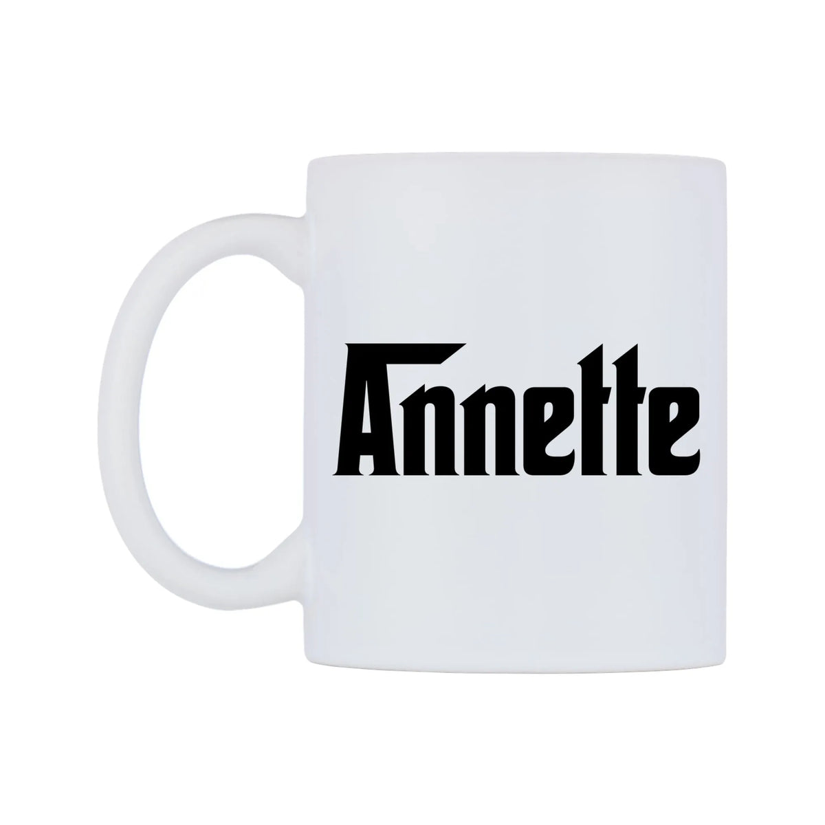 Annette - Godfather Themed Mug — mug, right side, on a white background