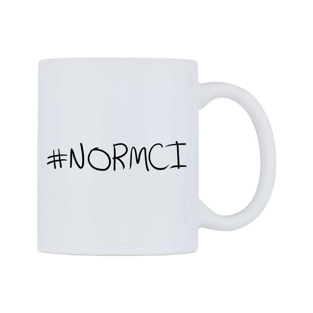 NORMCI Mug — mug, left side, on a white background