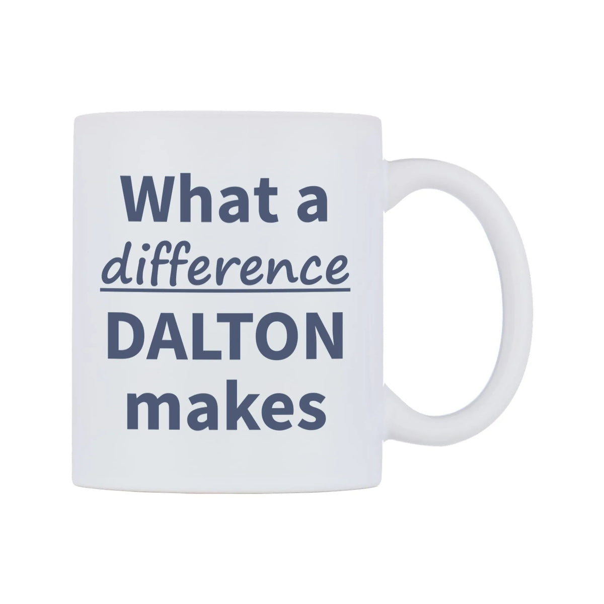 What a difference DALTON makes Mug — mug, left side, on a white background