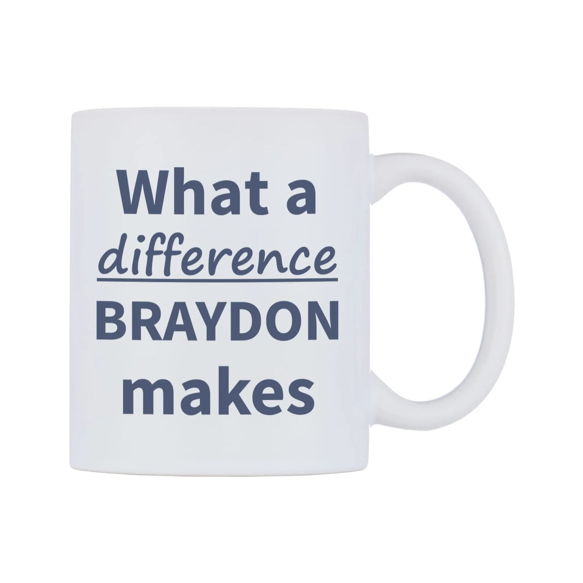 What a difference BRAYDON makes Mug — mug, left side, on a white background