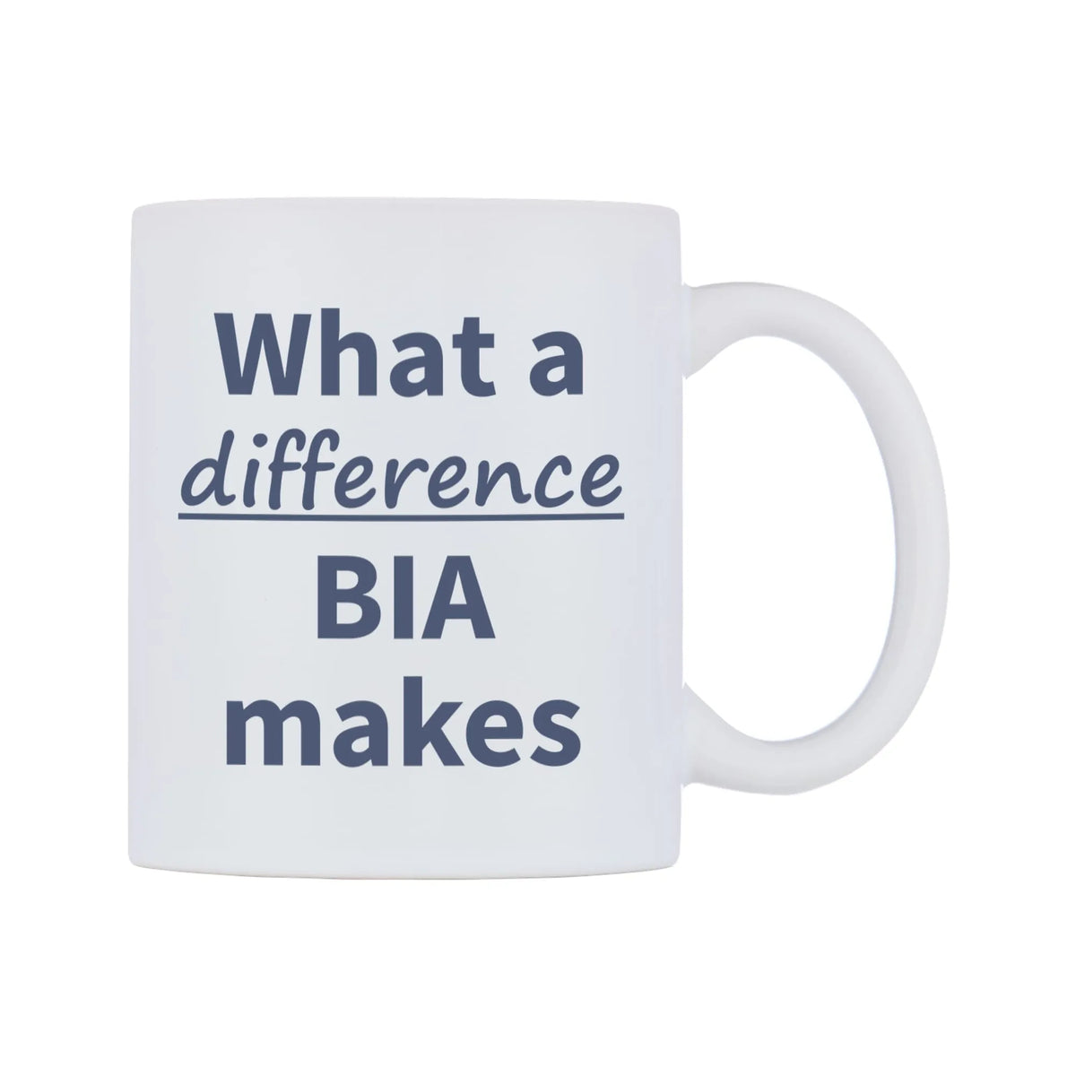 What a difference BIA makes Mug — mug, left side, on a white background