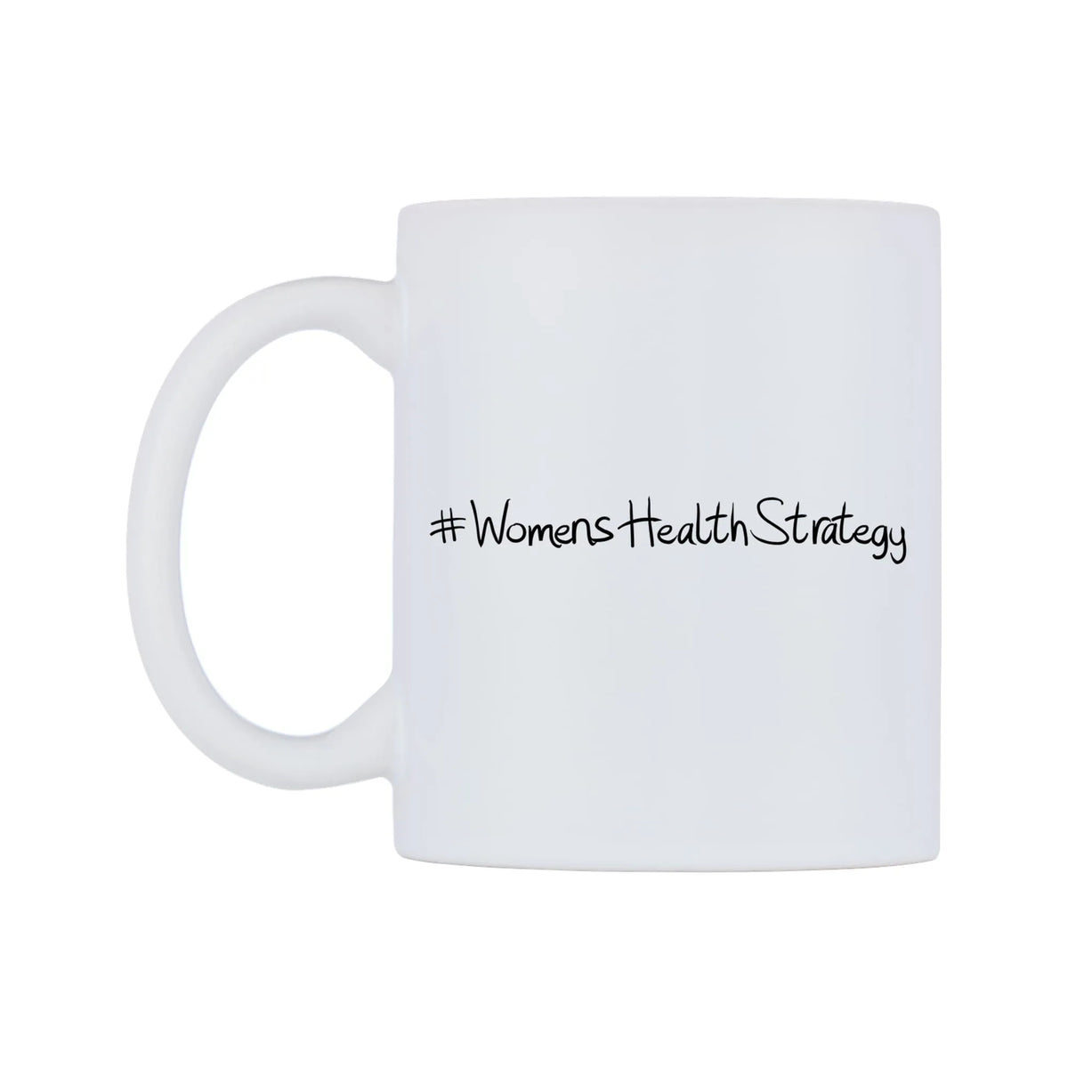 WomensHealthStrategy Mug — mug, right side, on a white background