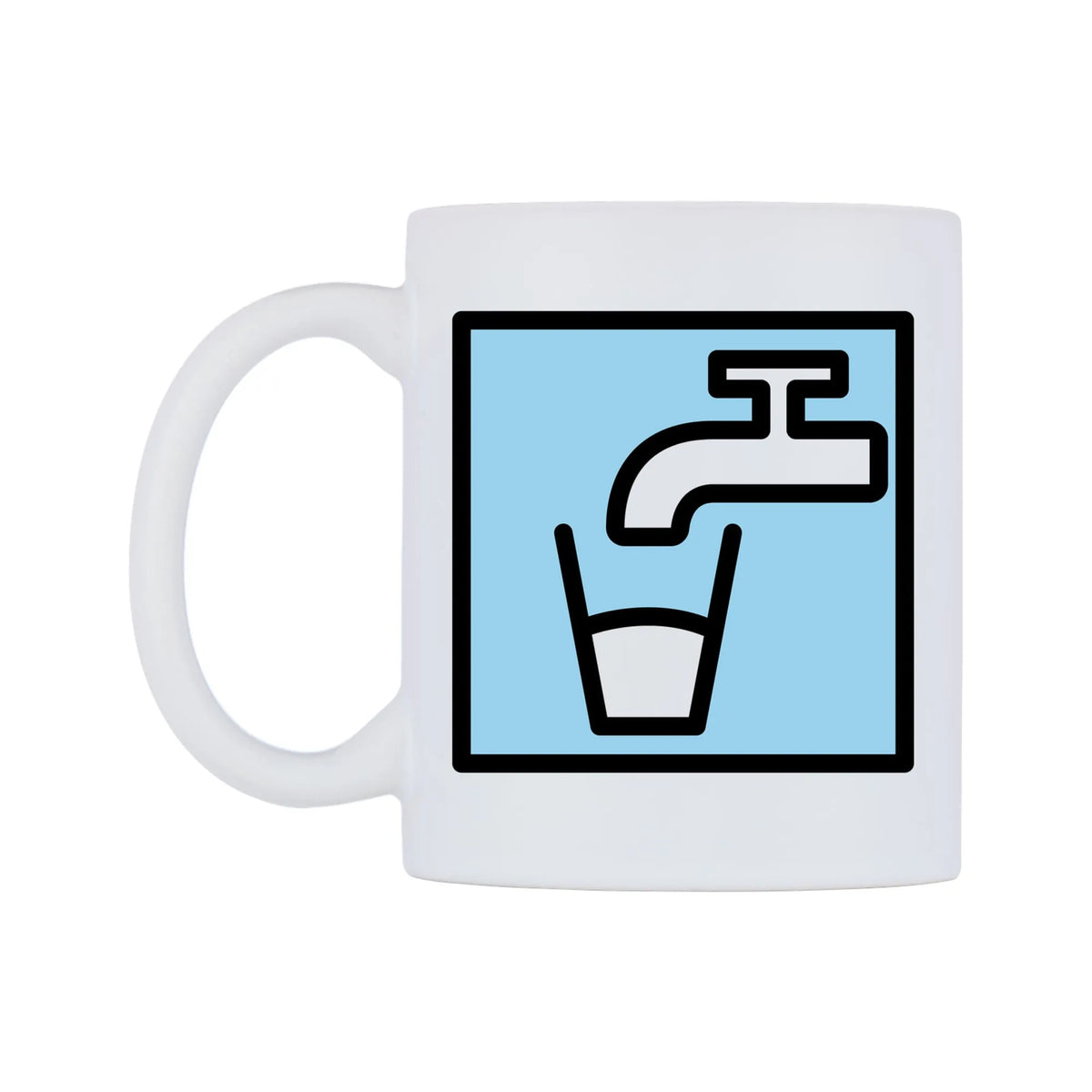 Potable Water Emoji Mug — mug, right side, on a white background