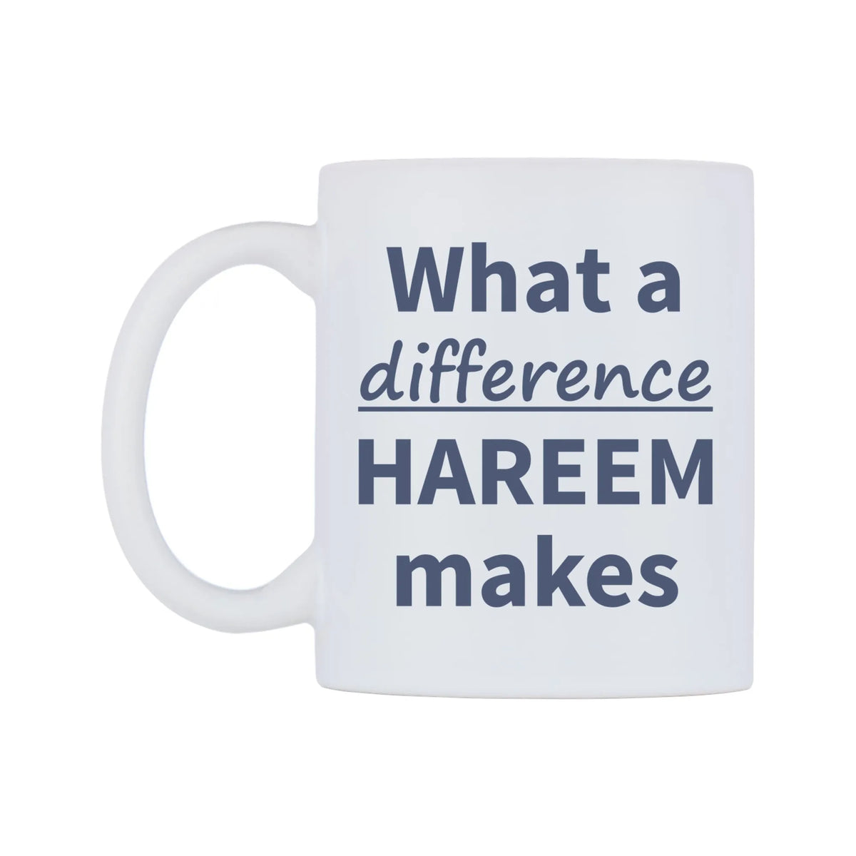 What a difference HAREEM makes Mug — mug, right side, on a white background