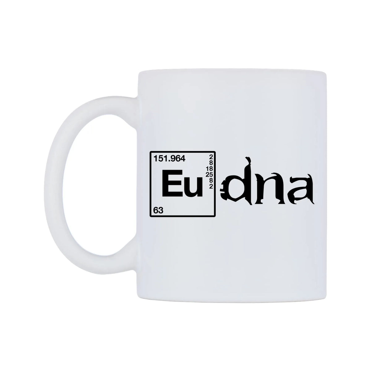 Edna - Chemistry Themed Mug — mug, right side, on a white background
