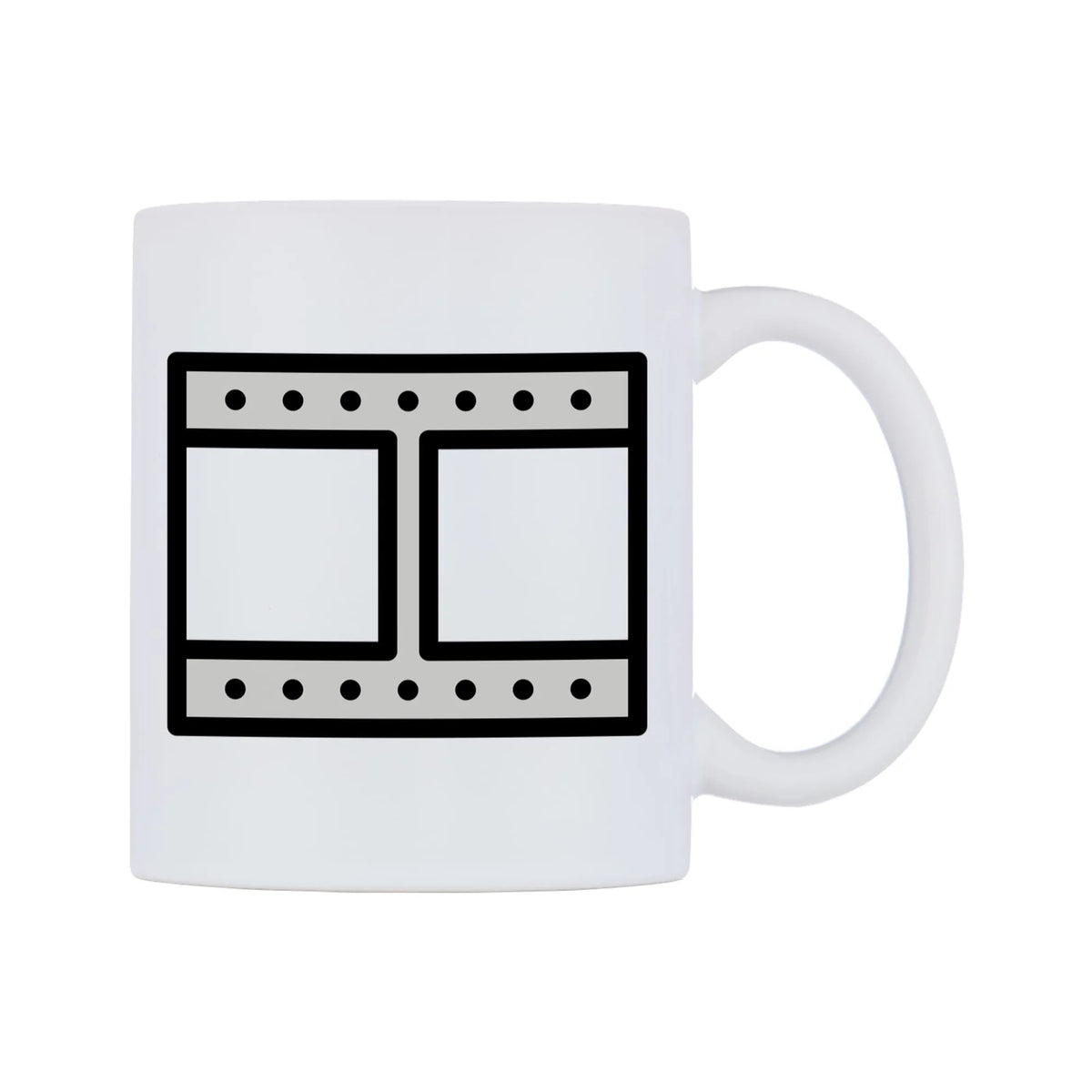 Film Frames Emoji Mug — mug, left side, on a white background