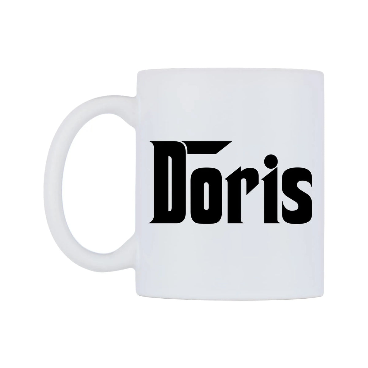Doris - Godfather Themed Mug — white 11oz gloss mug, right side, on a white background