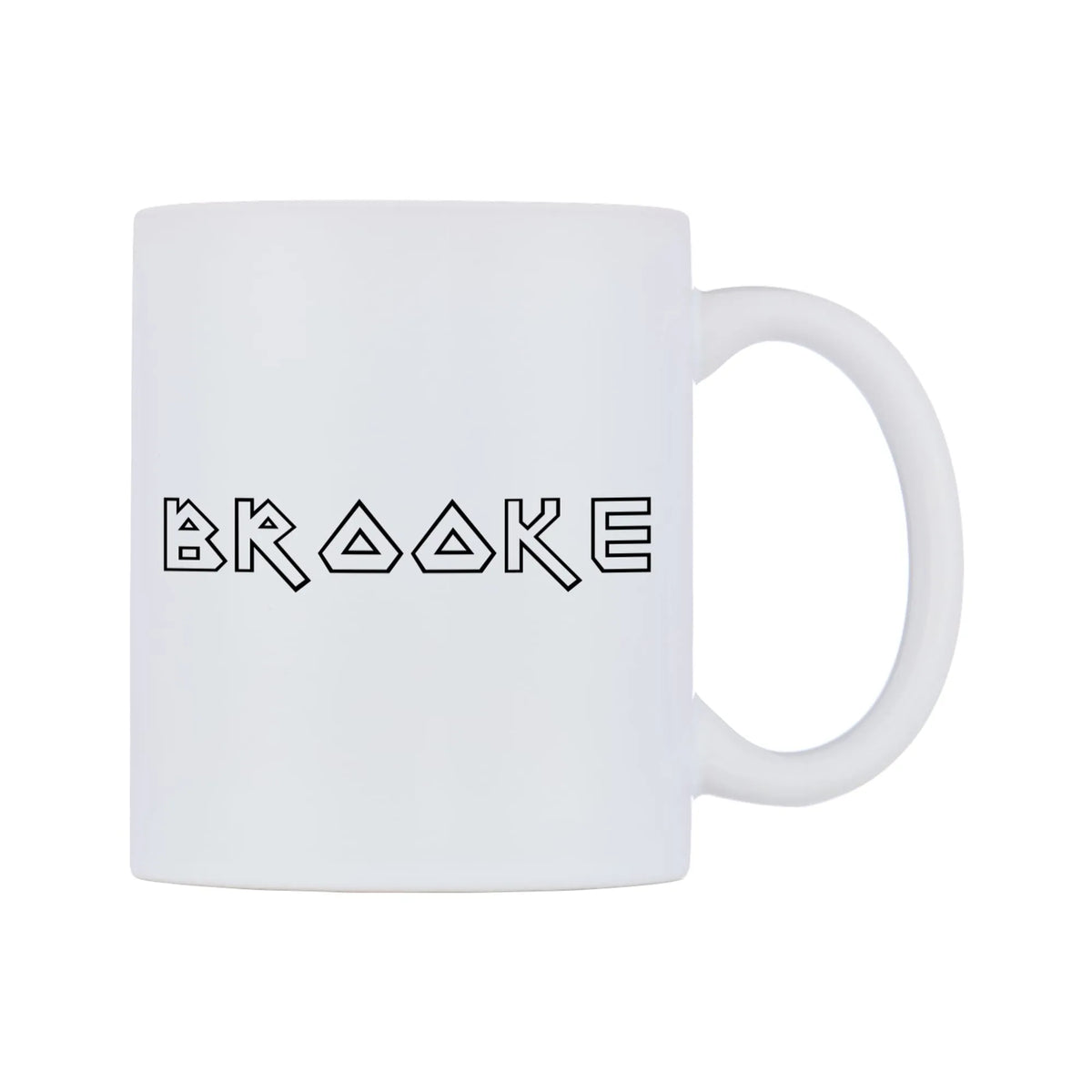 Brooke - Iron Maiden Themed Mug — white 11oz gloss mug, left side, on a white background