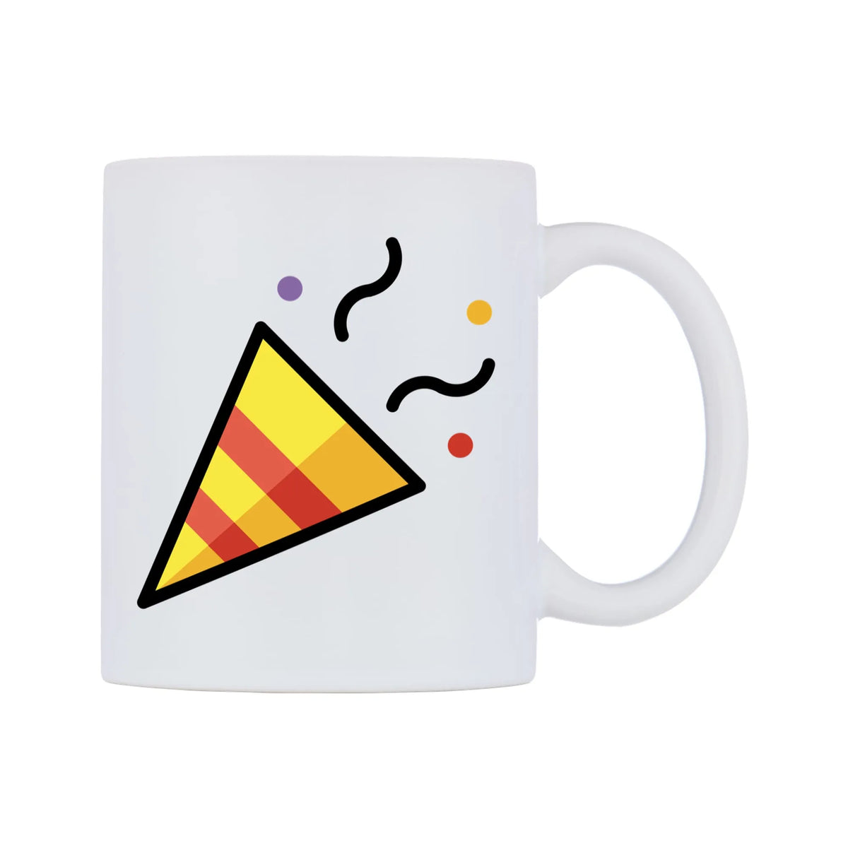 Party Popper Emoji Mug — mug, left side, on a white background