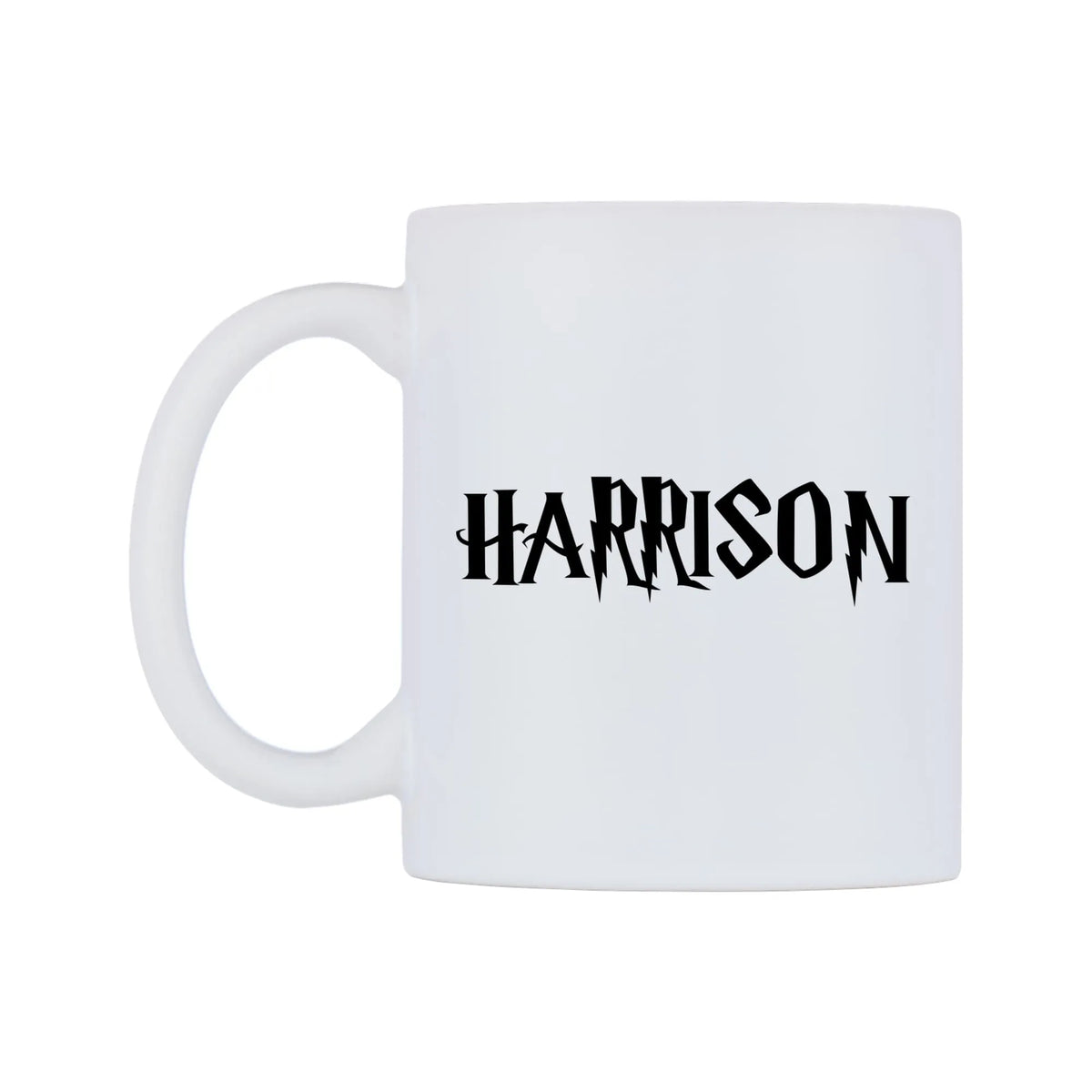 Harrison - Wizard Themed Mug — mug, right side, on a white background