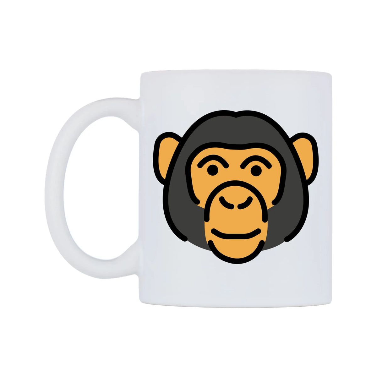 Monkey Face Emoji Mug — mug, right side, on a white background