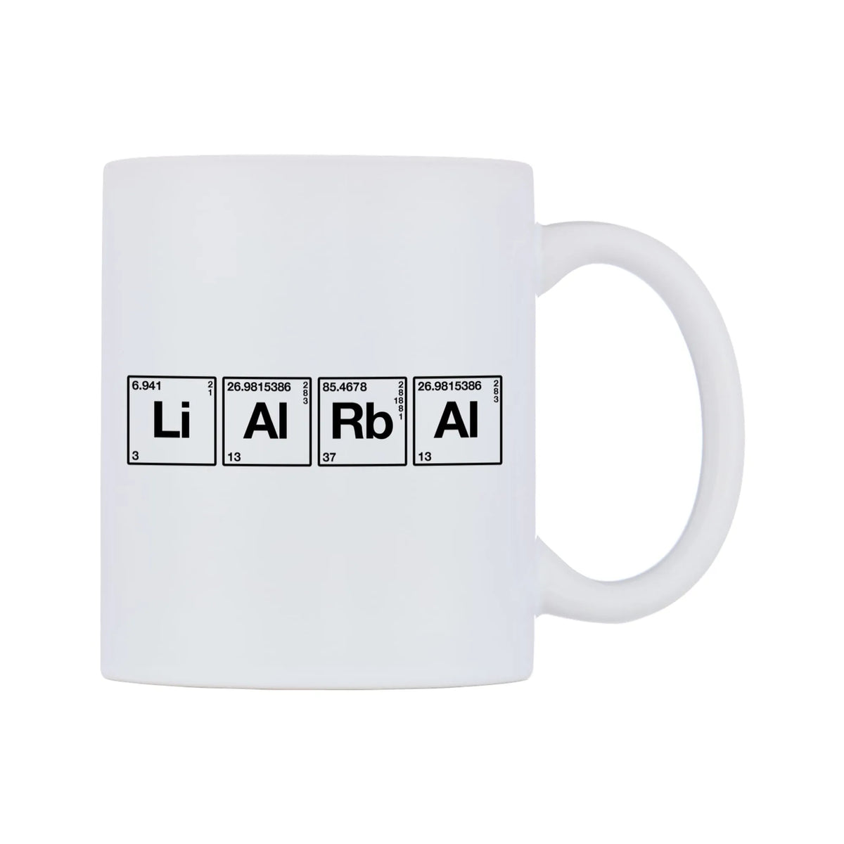 Lara - Chemistry Themed Mug — mug, left side, on a white background