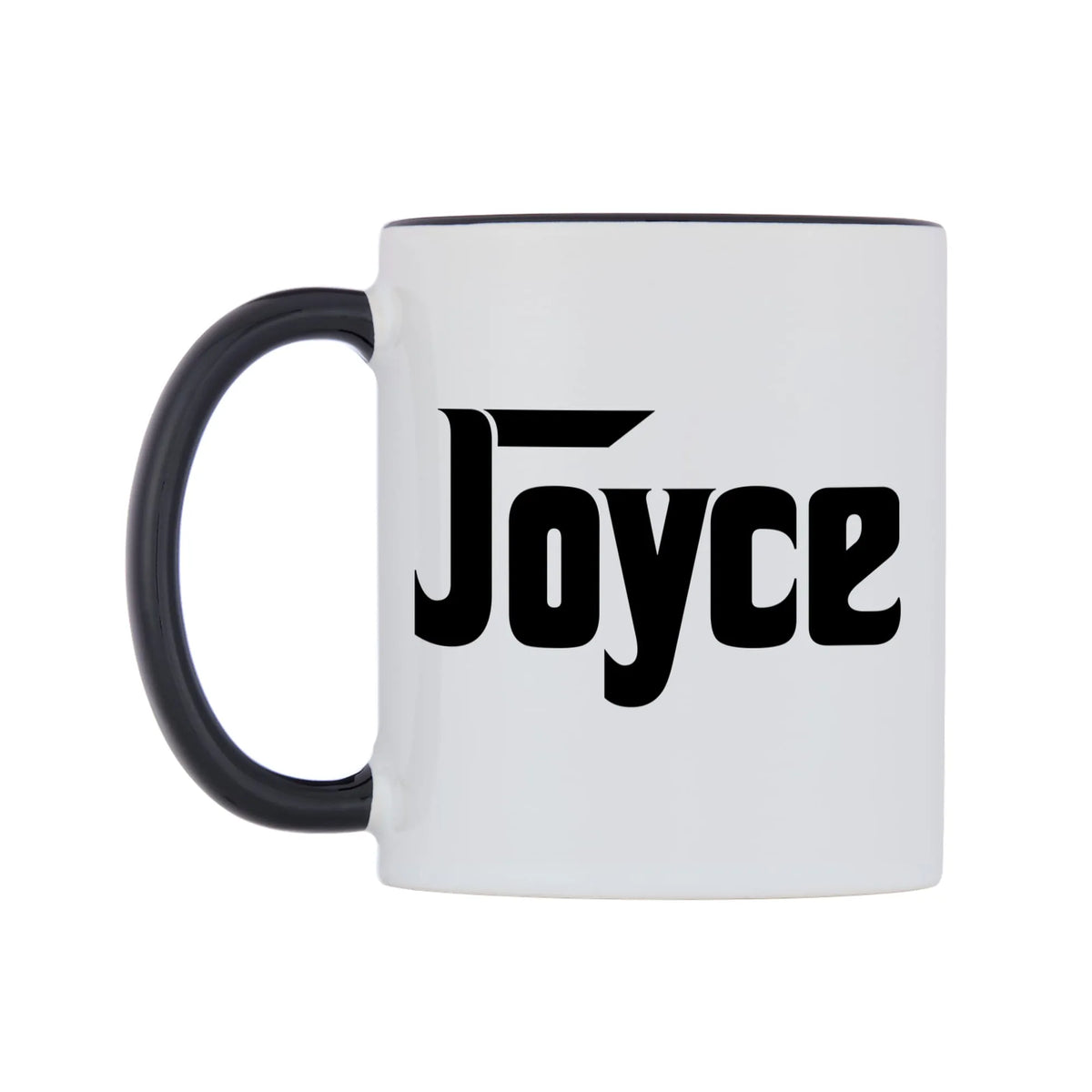 Joyce - Godfather Themed Mug — white 11oz gloss mug with a black inside and handle, right side, on a white background