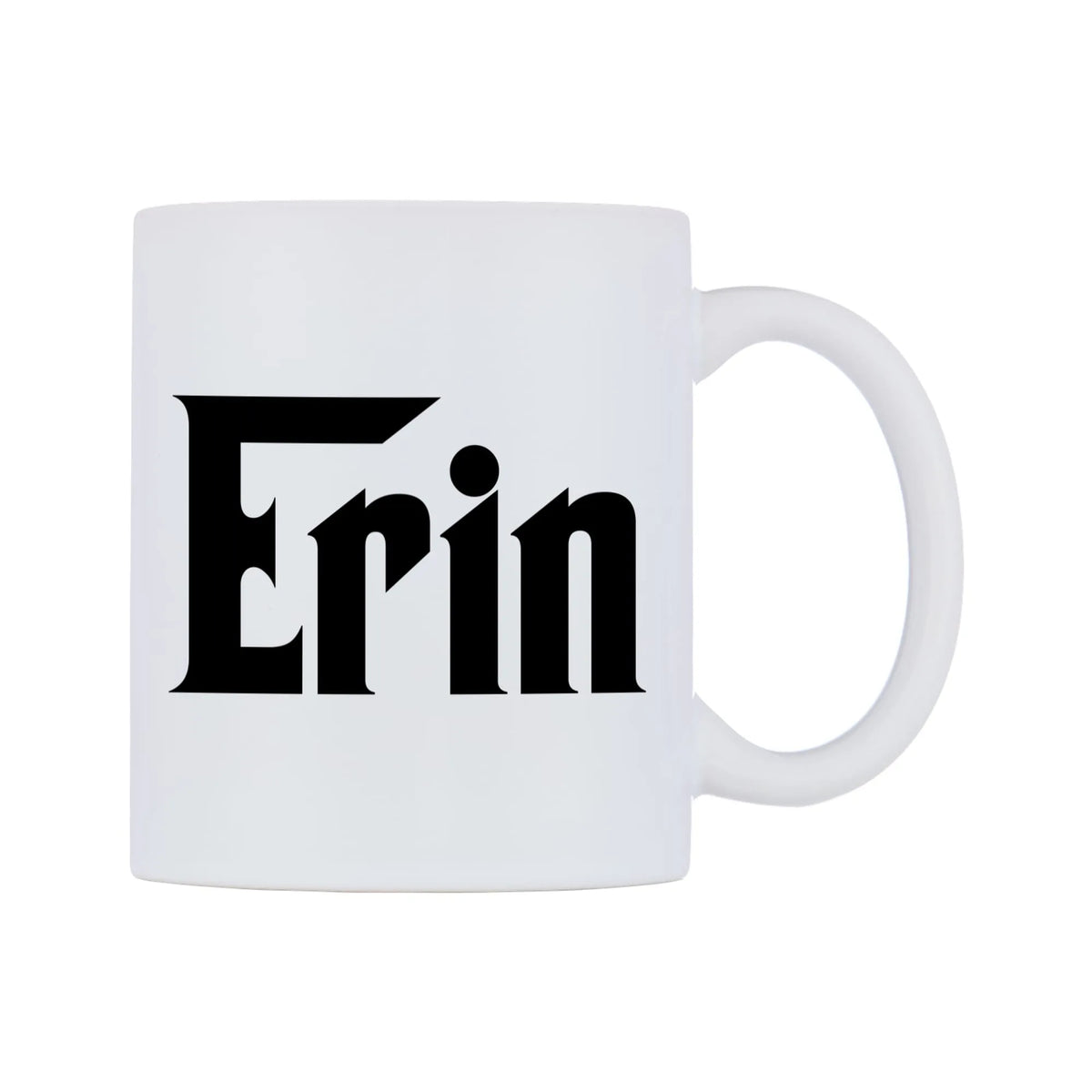 Erin - Godfather Themed Mug — white 11oz gloss mug, left side, on a white background