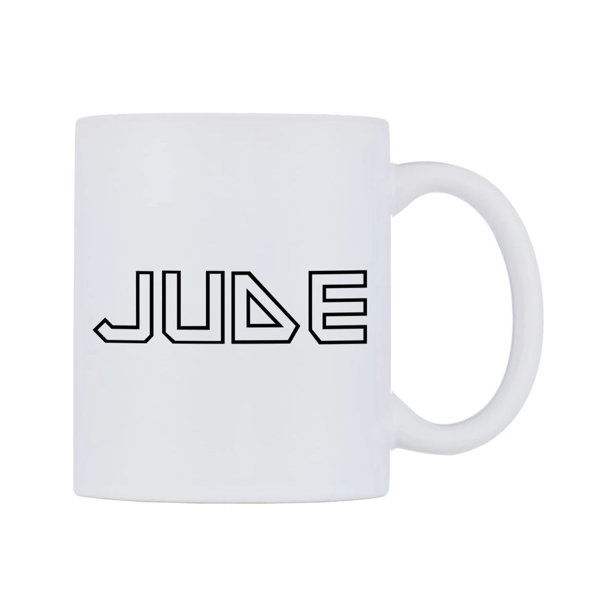 Jude - Iron Maiden Themed Mug — white 11oz gloss mug, left side, on a white background