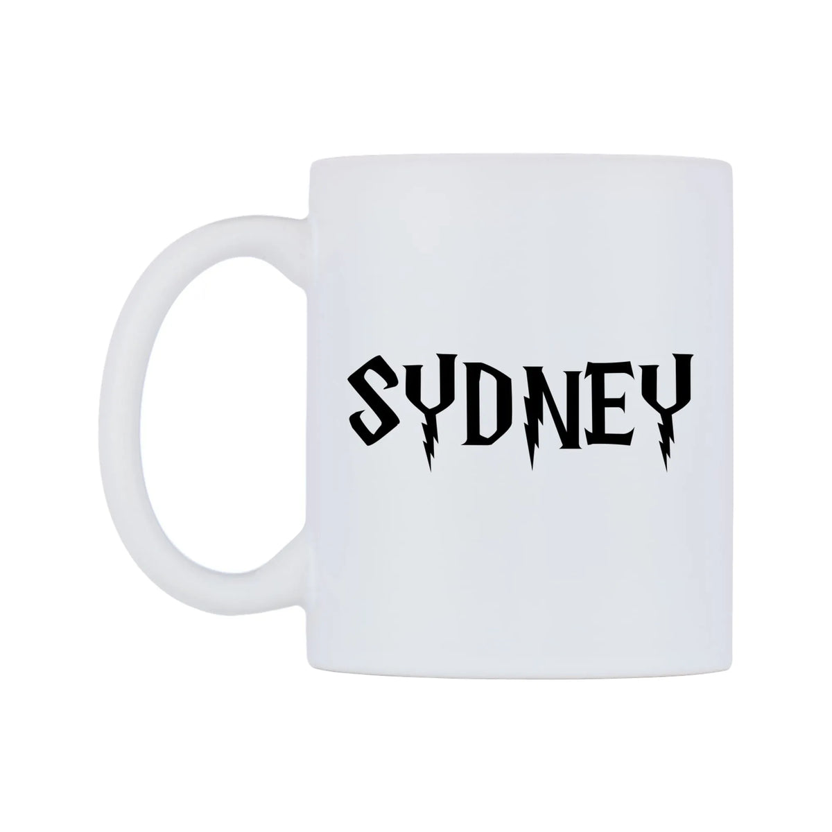 Sydney - Wizard Themed Mug — white 11oz gloss mug, right side, on a white background