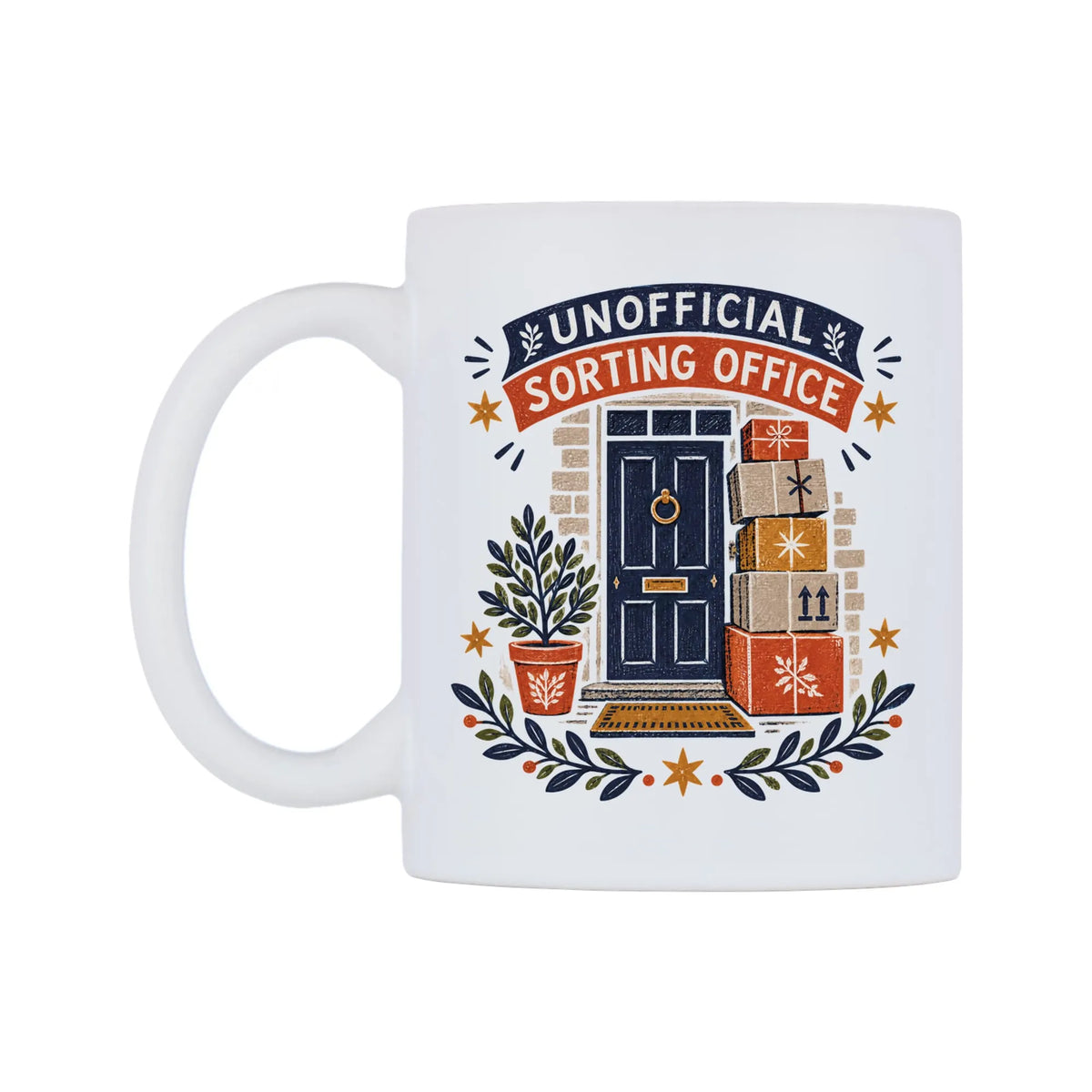 Unofficial Sorting Office Doorstep Mug — mug, right side, on a white background