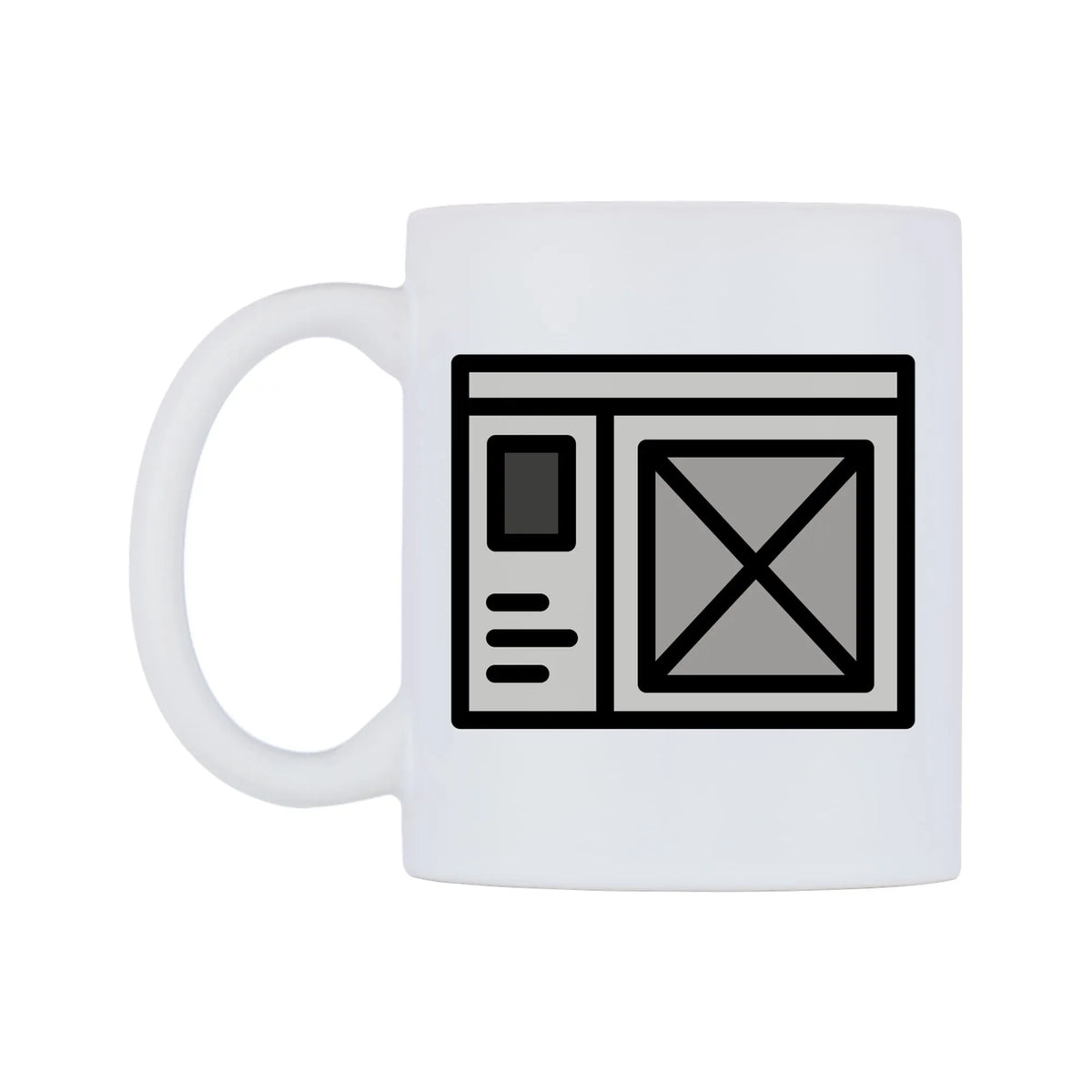 Wireframes Emoji Mug — mug, right side, on a white background